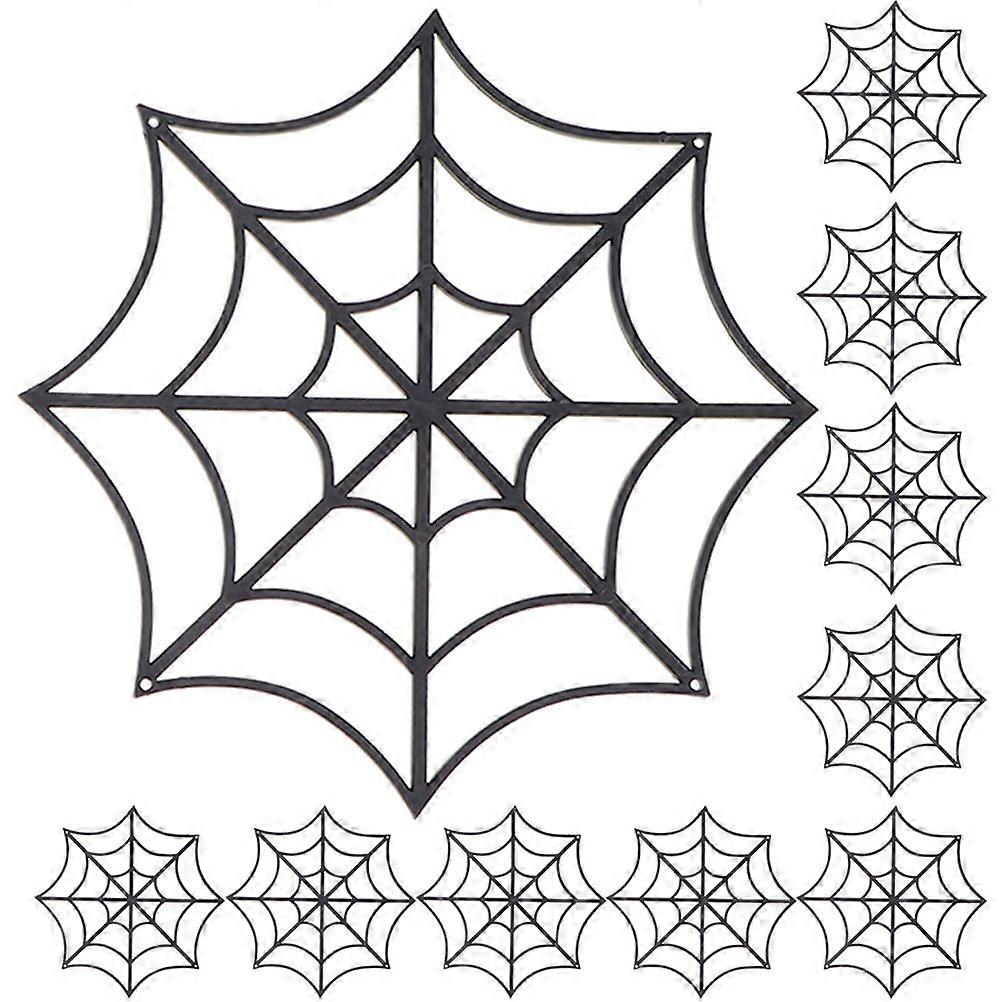 10pcs Halloween Plastic Spider Web Decor Hanging Ornaments Party Layout Props