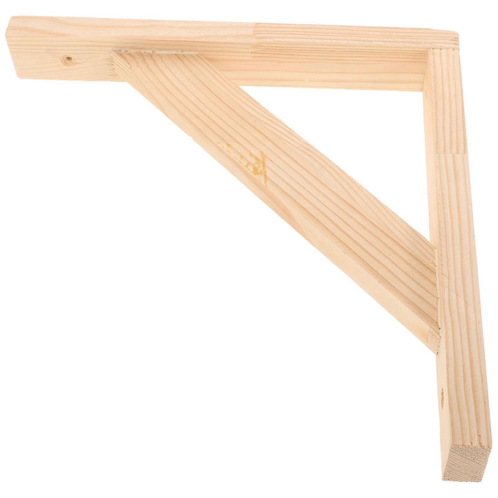 Beige Shelf Brackets Support for Wall Mount 5Pcs Wooden Bracket