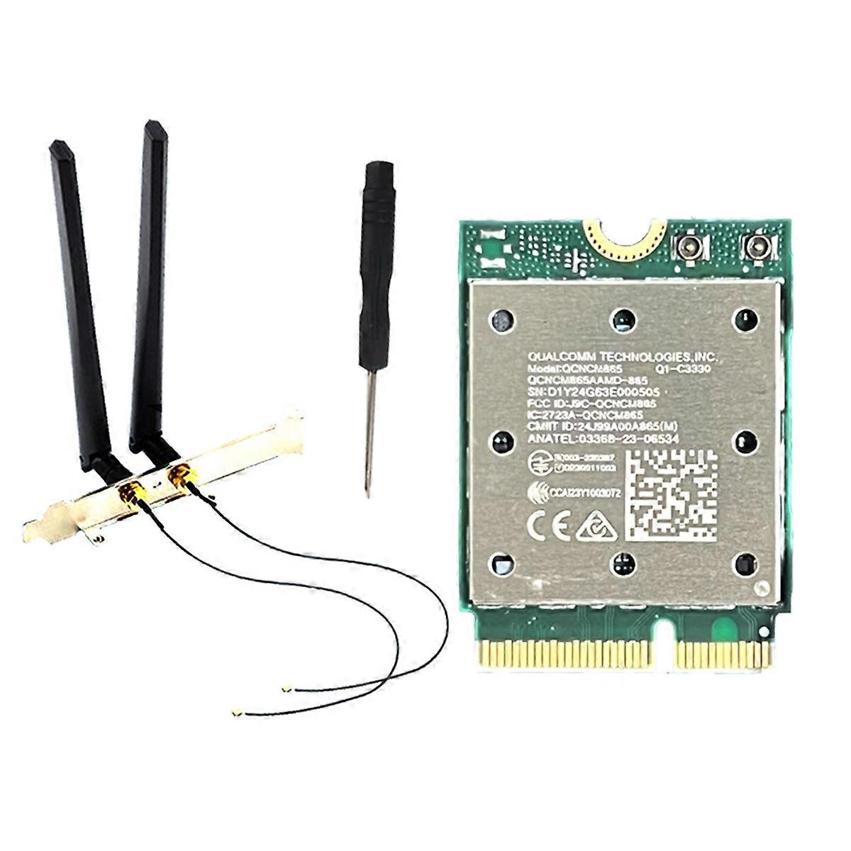 Tri Band WiFi7 QCNCM865 Wireless WiFi Card Bluetooth 5.4 2.4G/5G/6Ghz Network Wireless Adapter Antenna for Win11