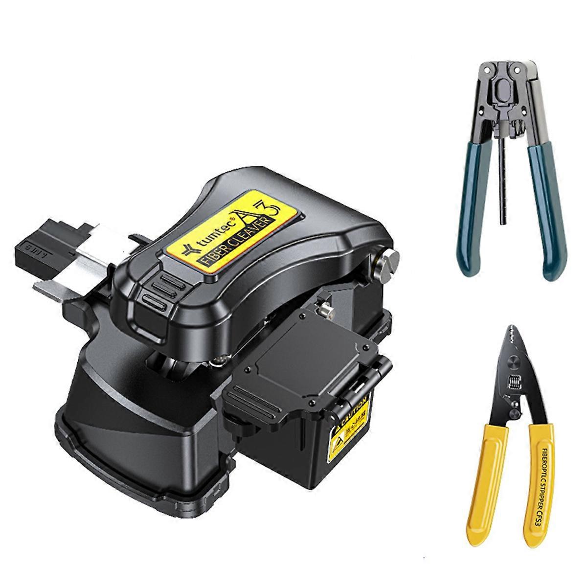 A3 Tumtec One-Step Knife Optical Fiber Cutter with Scrap Box Fiber Optic Cleaver Cutting Cold Fusio