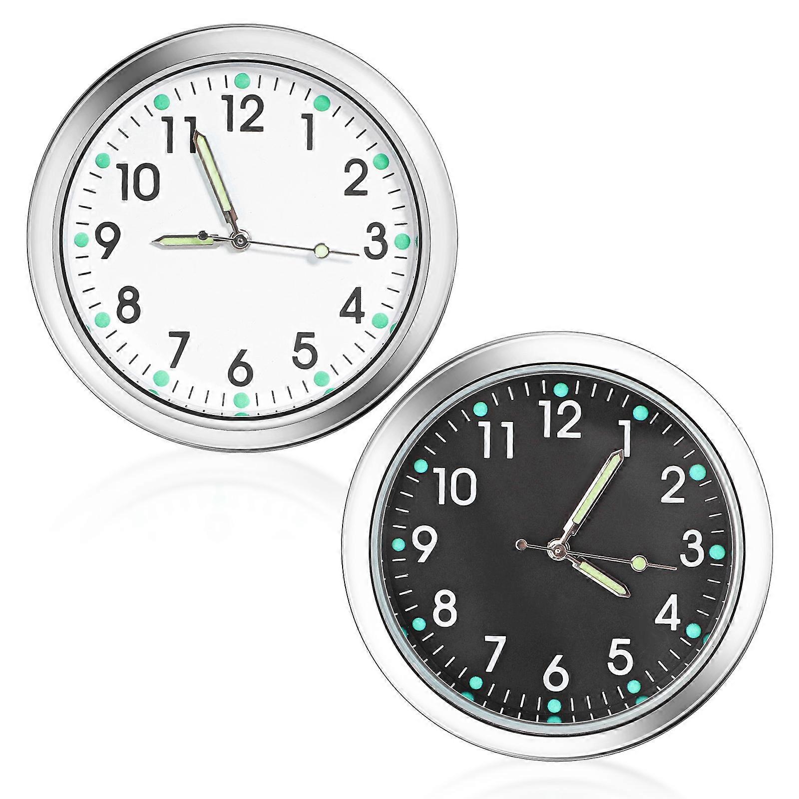 Vehicle Accessories Analog Car Clock 2Pcs Compact Dashboard Time Display Quartz Movement Multi Color