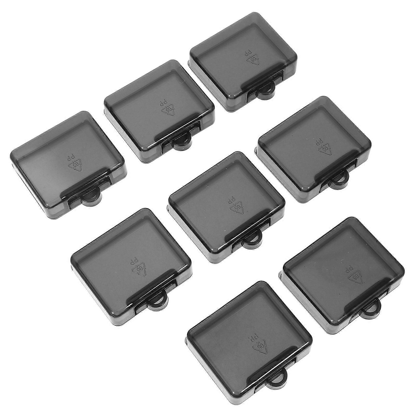 4Pcs Black Square Pill Box for Storage with Transparent Lid Organizer