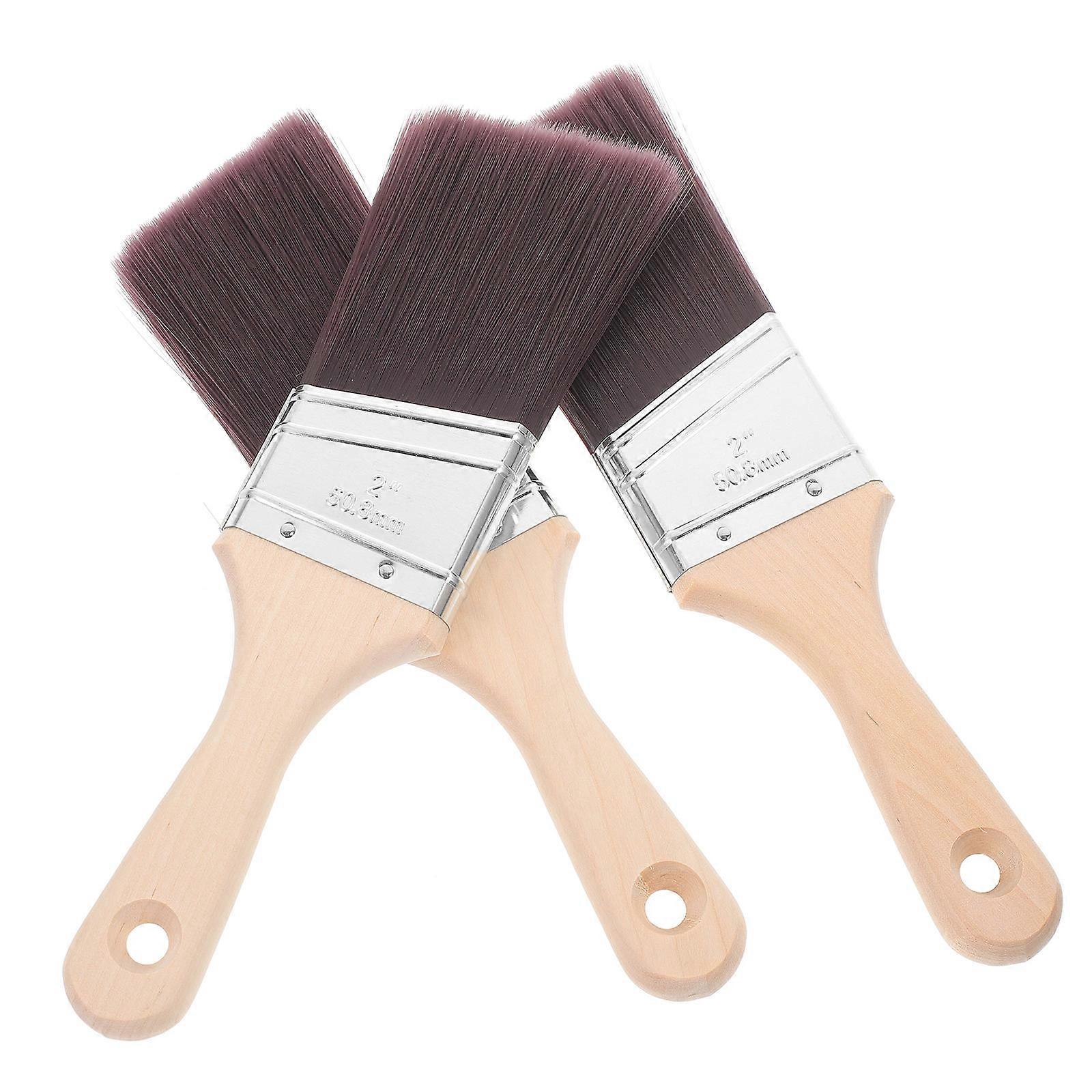 Multi-Use Painting Brush Kit For Home Painting And Industrial Projects With Angled Shapes Crafted From Wood 9 Pcs