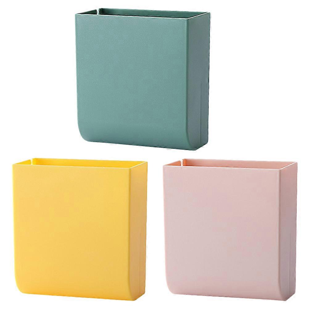 Wall Mounted Storage Boxes Storage Box for Kitchen Lightweight Abs Assorted Color Wall Mounted Function 3Pcs
