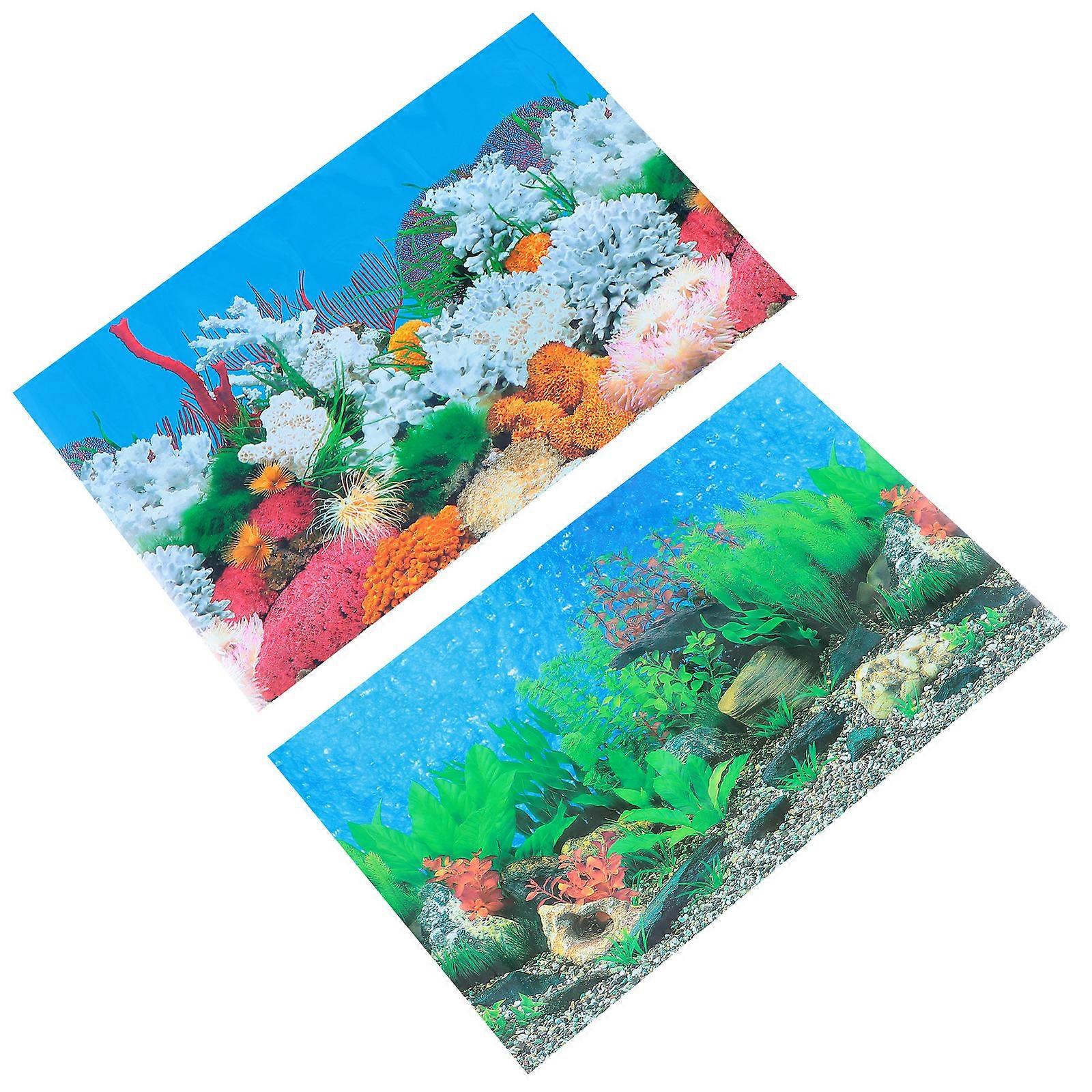Multi Decorative Background Sticker For Fish Tank Aquarium Enhancement 30x42cm 1Pcs