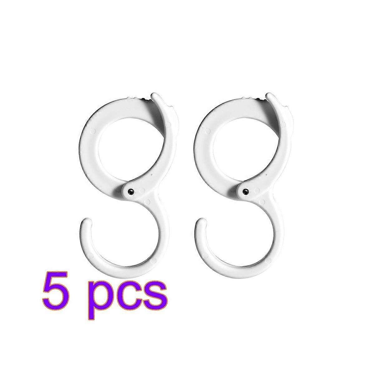 White Clothes Hook Plastic Flagpole Clip for Home Use 10Pcs Hooks