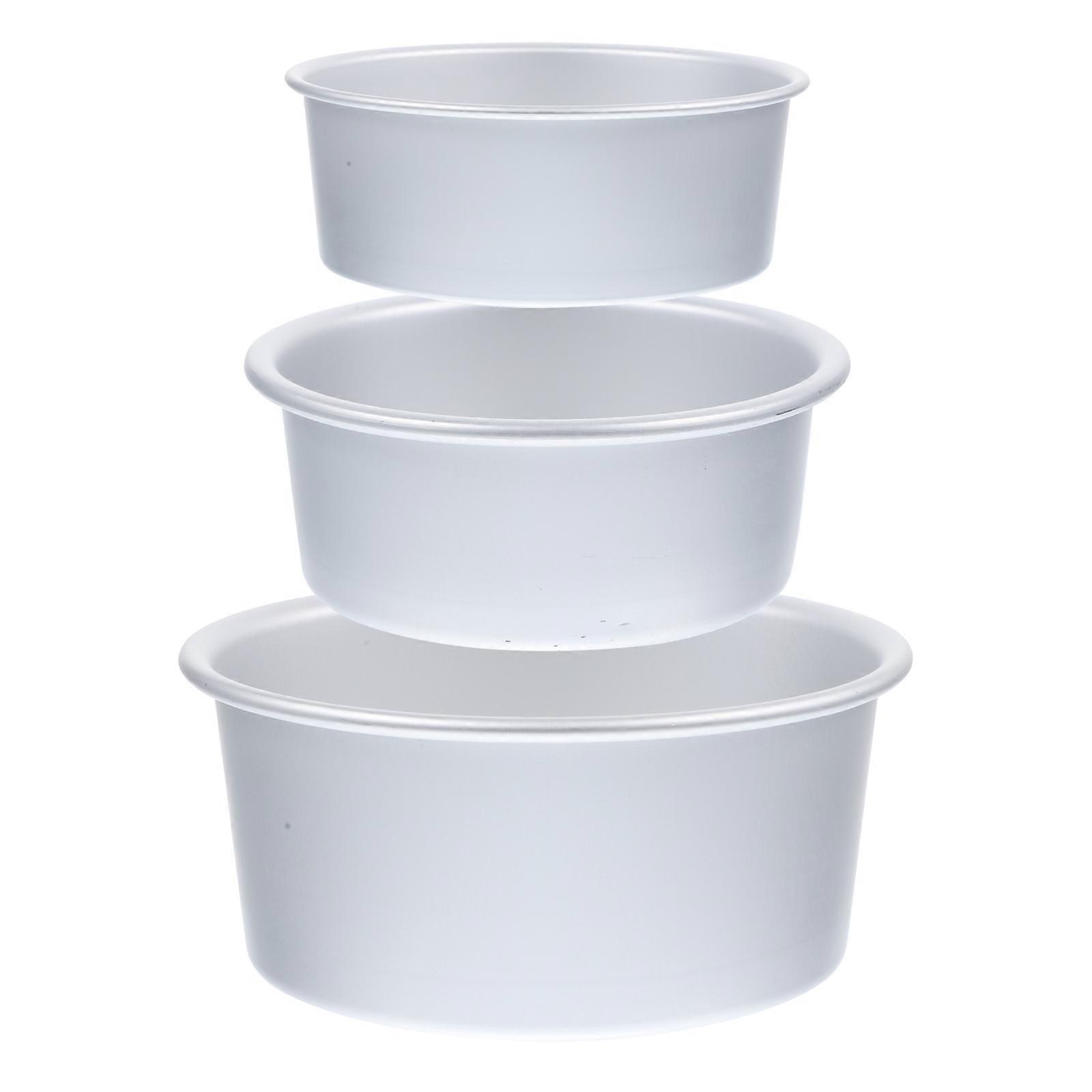 Deep Cake Pans For Baking Aluminum Alloy Cake Mold Easy to Store Round Shape for Professional Cake Store Use 4 Inches 3Pcs