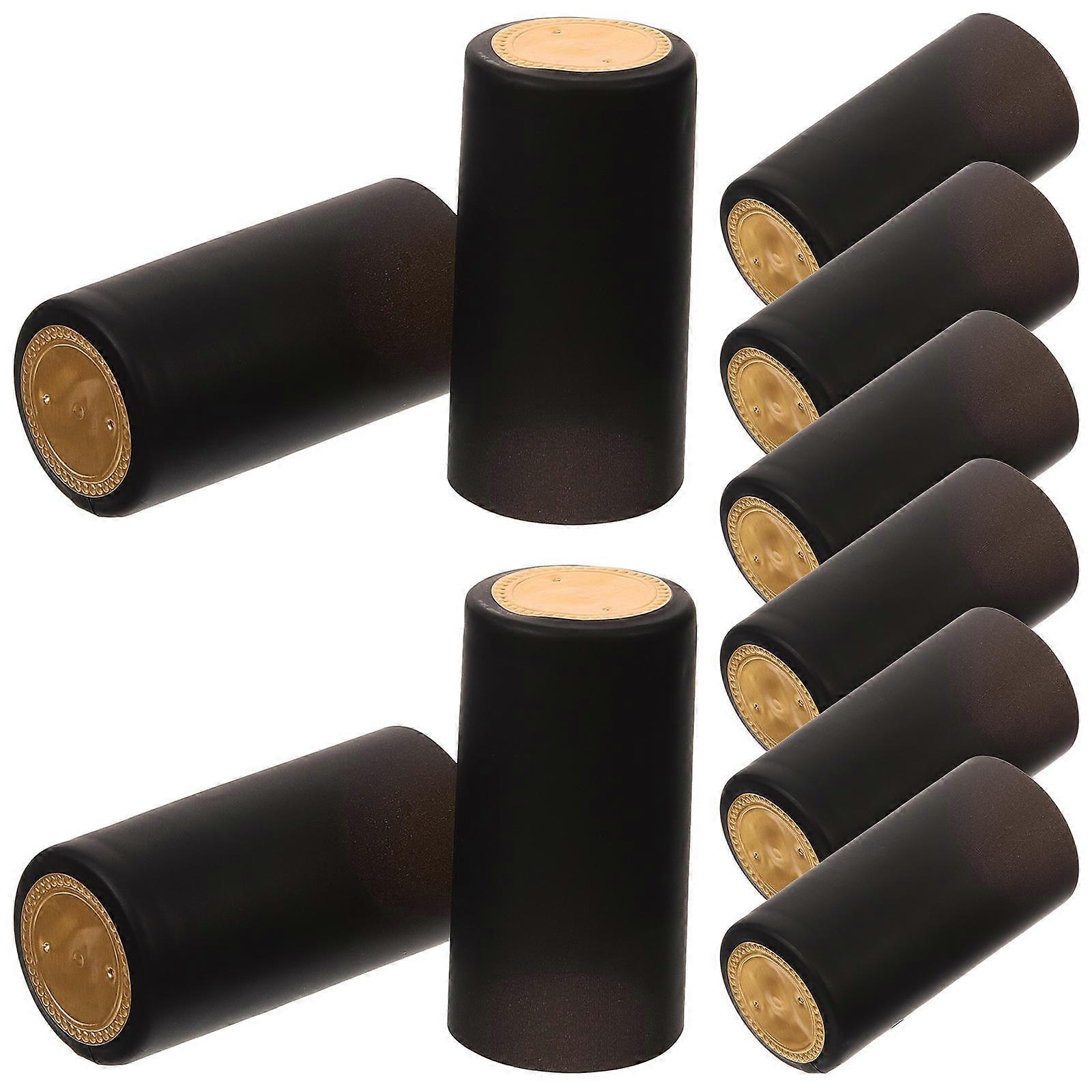 PVC Heat Shrink Capsules for Wrapping 200Pcs Black Covers