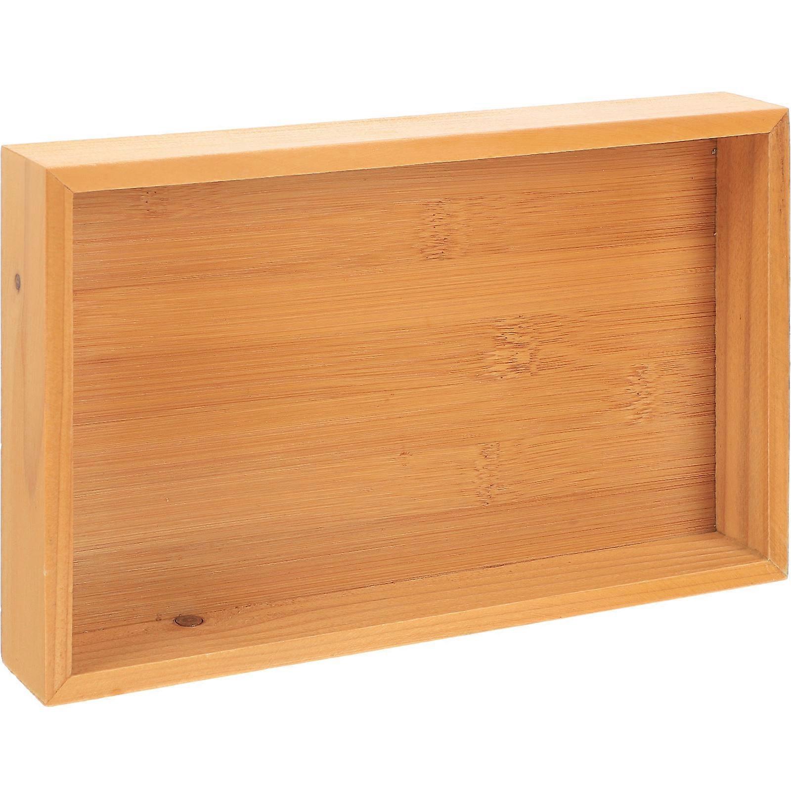 Multi-Functional Wood Serving Tray 2Pcs Rectangle Food Dessert Plate