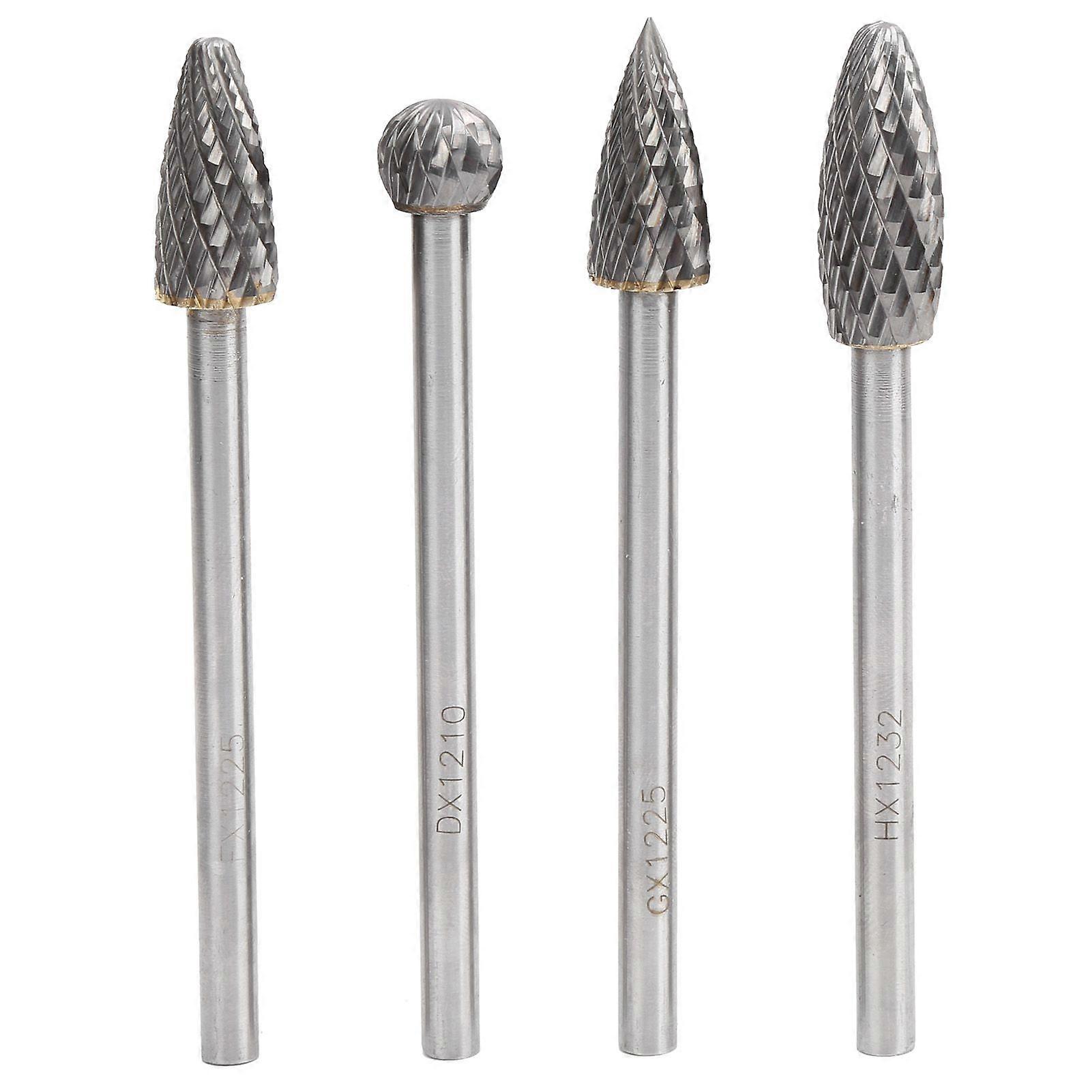 Hochwertige 6mm Griff Wolframstahlfeile Wolframkarbid-Rotationsfeile 4-teiliges Set (DGF