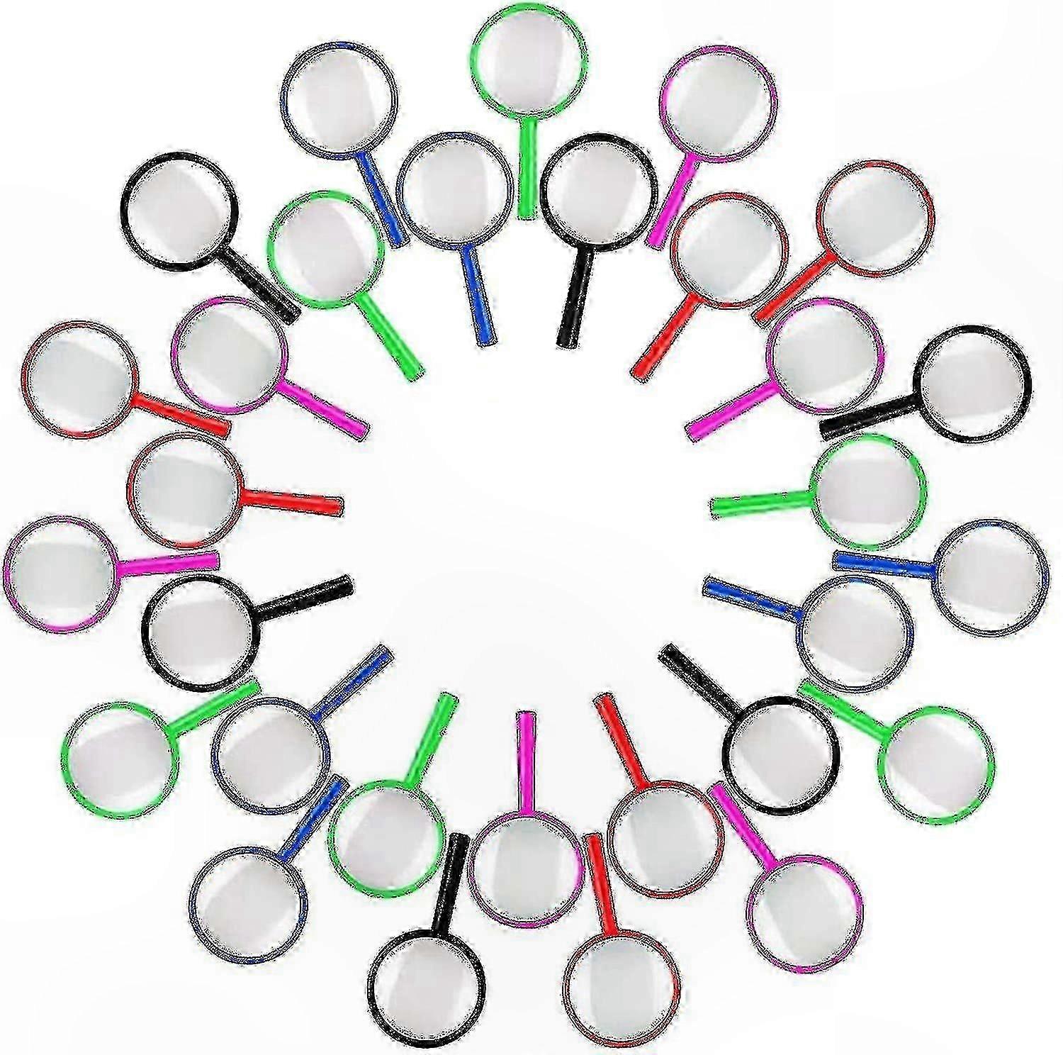 30 Pack Kids Magnifying Glasses for Exploring Insects and Small Objects