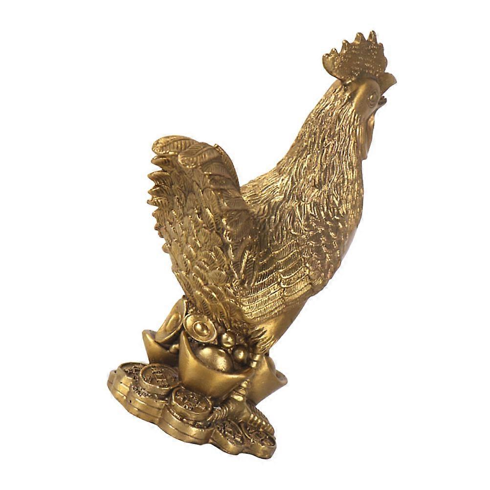 Simulation Rooster Sculpture for Decoration Use 4Pcs Brass Home Decor