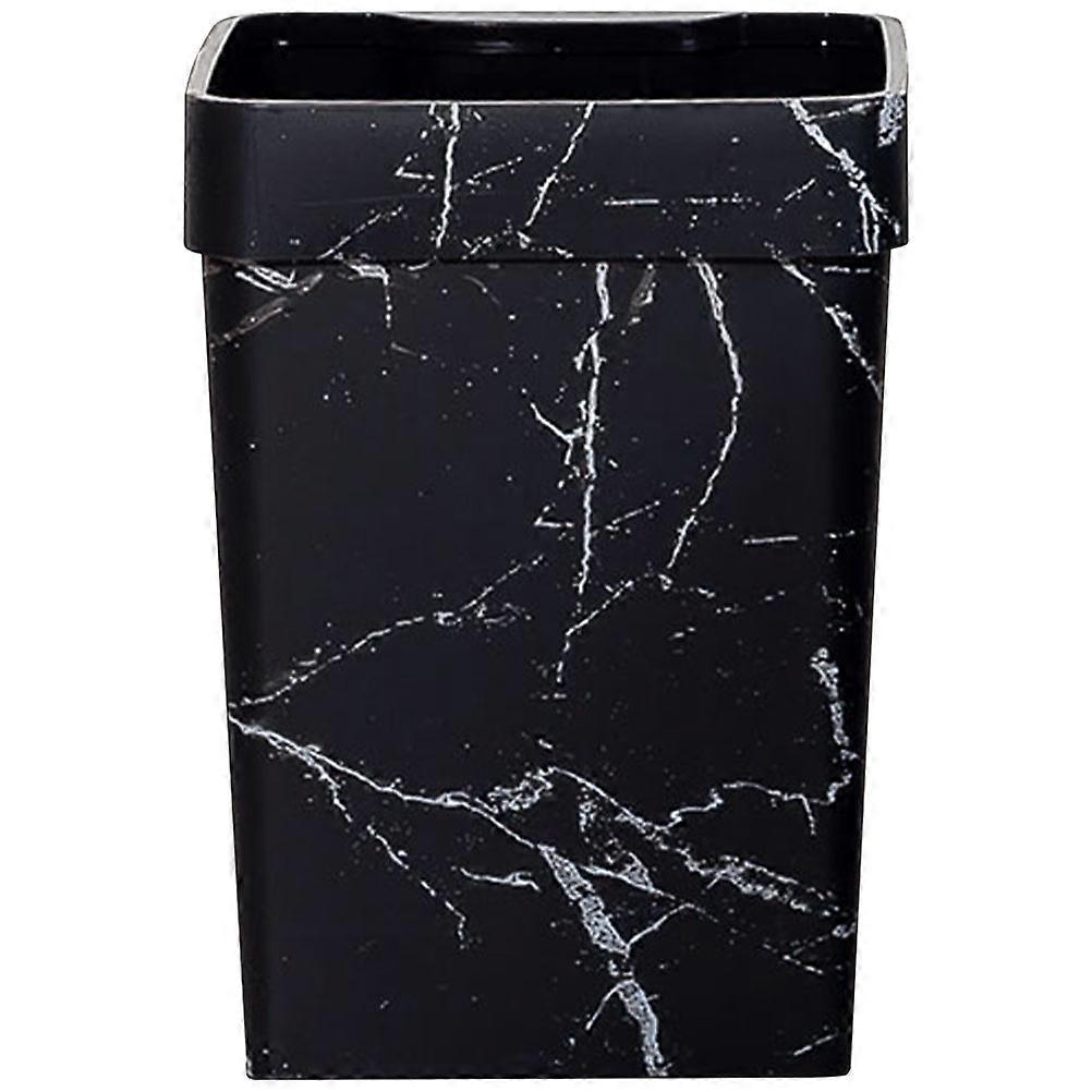 Home Use Marble Pattern Trash Bin Plastic Garbage Can Household 8L