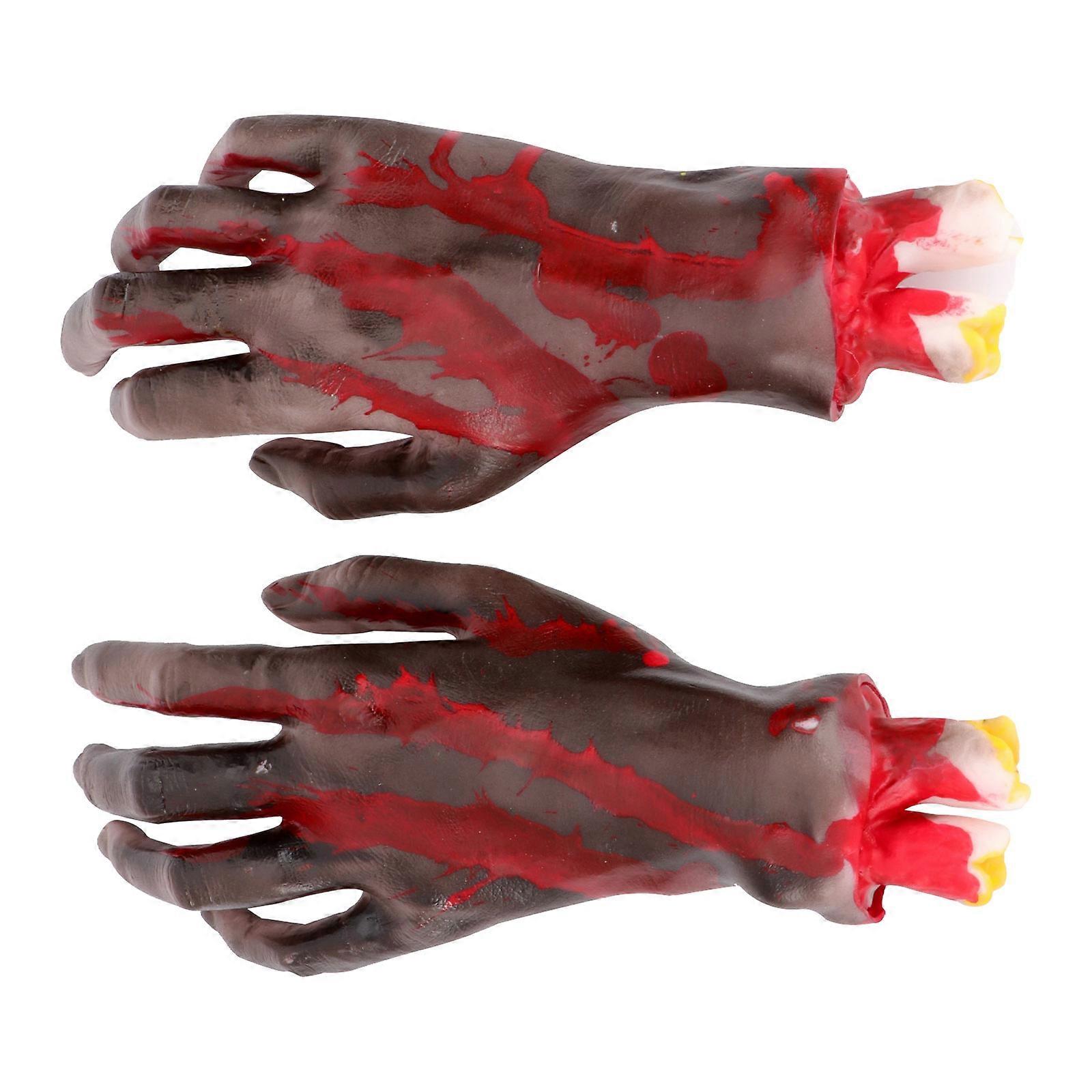 Dead Hand Halloween Simulation Props for Halloween 3Pairs Black Hands