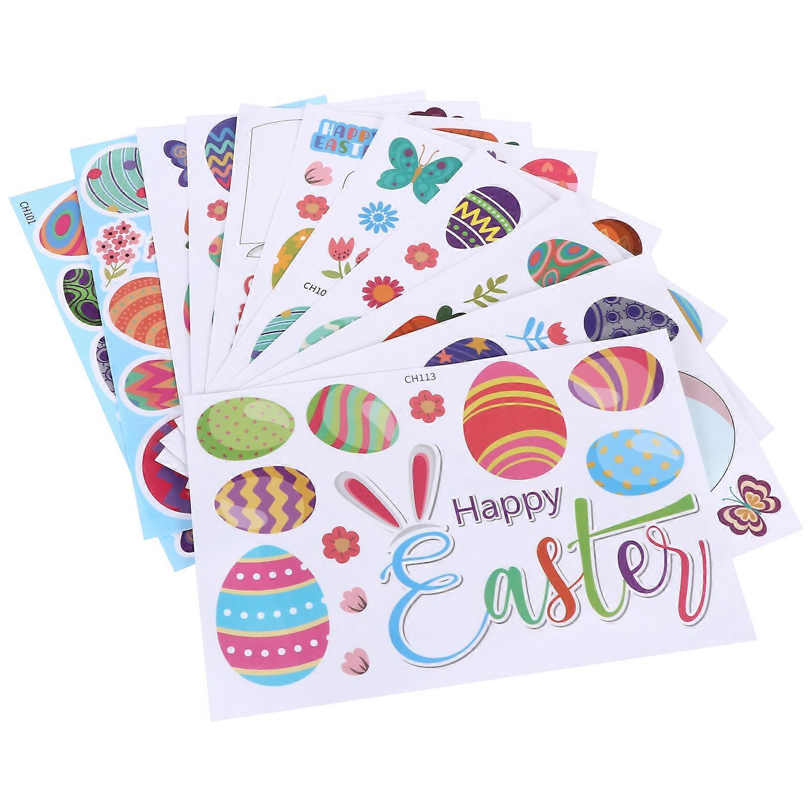PVC Easter Bunny Wall Sticker for Decoration Use 4Sets 11 Sheets