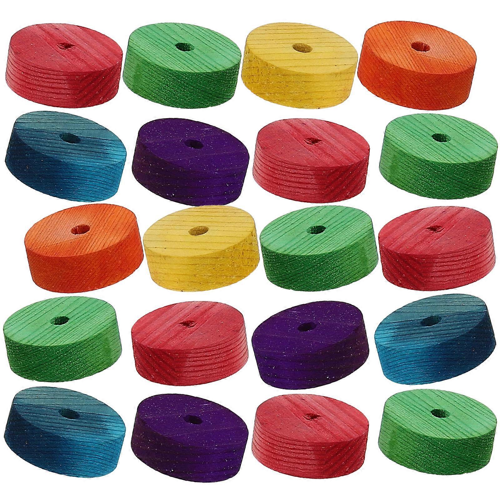Colored Wooden Wheels for Kids Toy Car Assemble 72Pcs Set Assorted Color