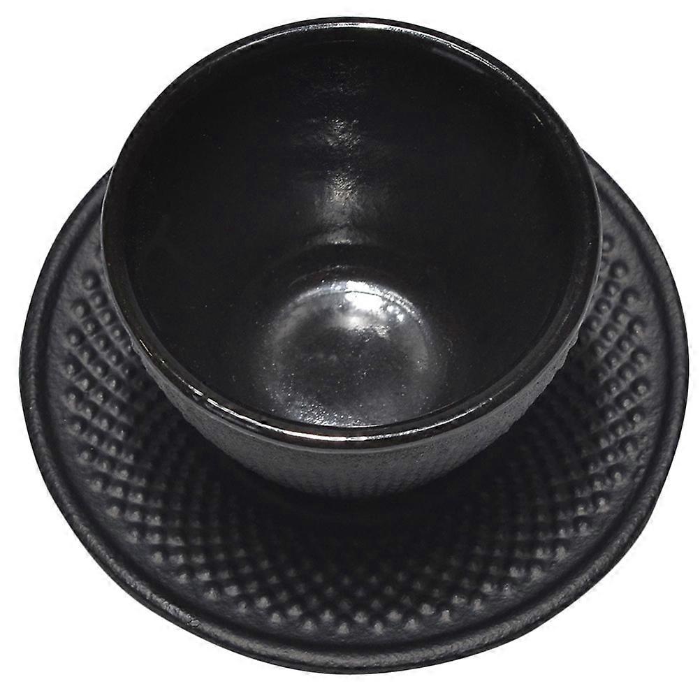 Household Iron Tea Cup Saucer Set for Tea Drinking 2Sets