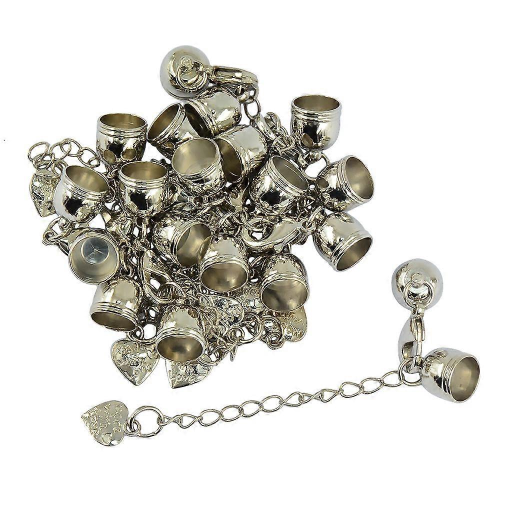 10pcs Lobster Clasps with 8mm Cord Ends Extender Chain Findings Silver