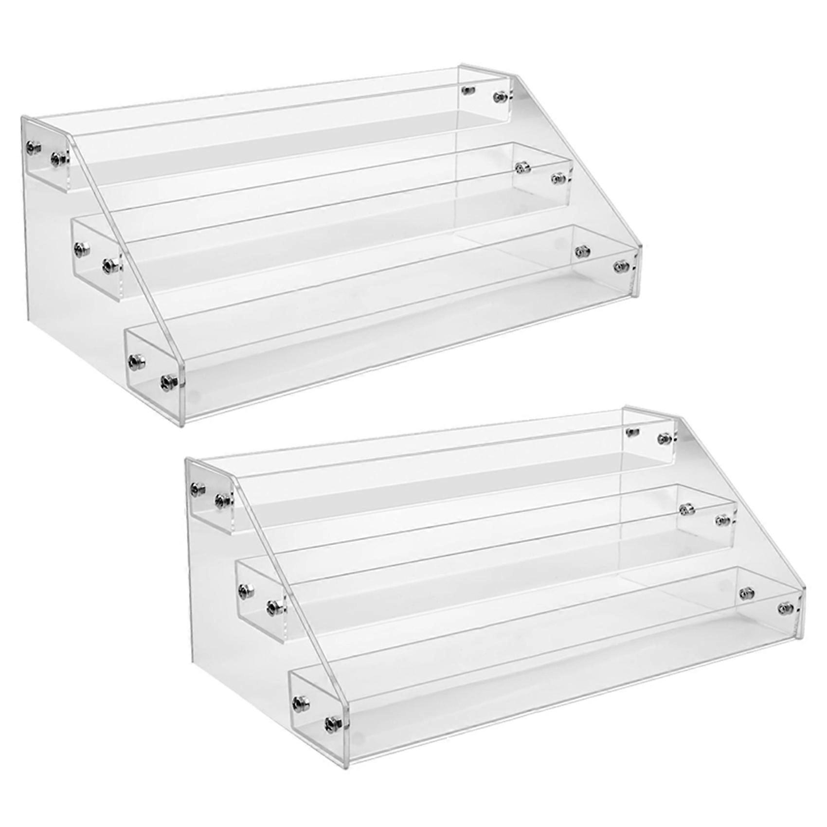 3 Tier Clear Acrylic CD Holder Cascading CD Storage Rack