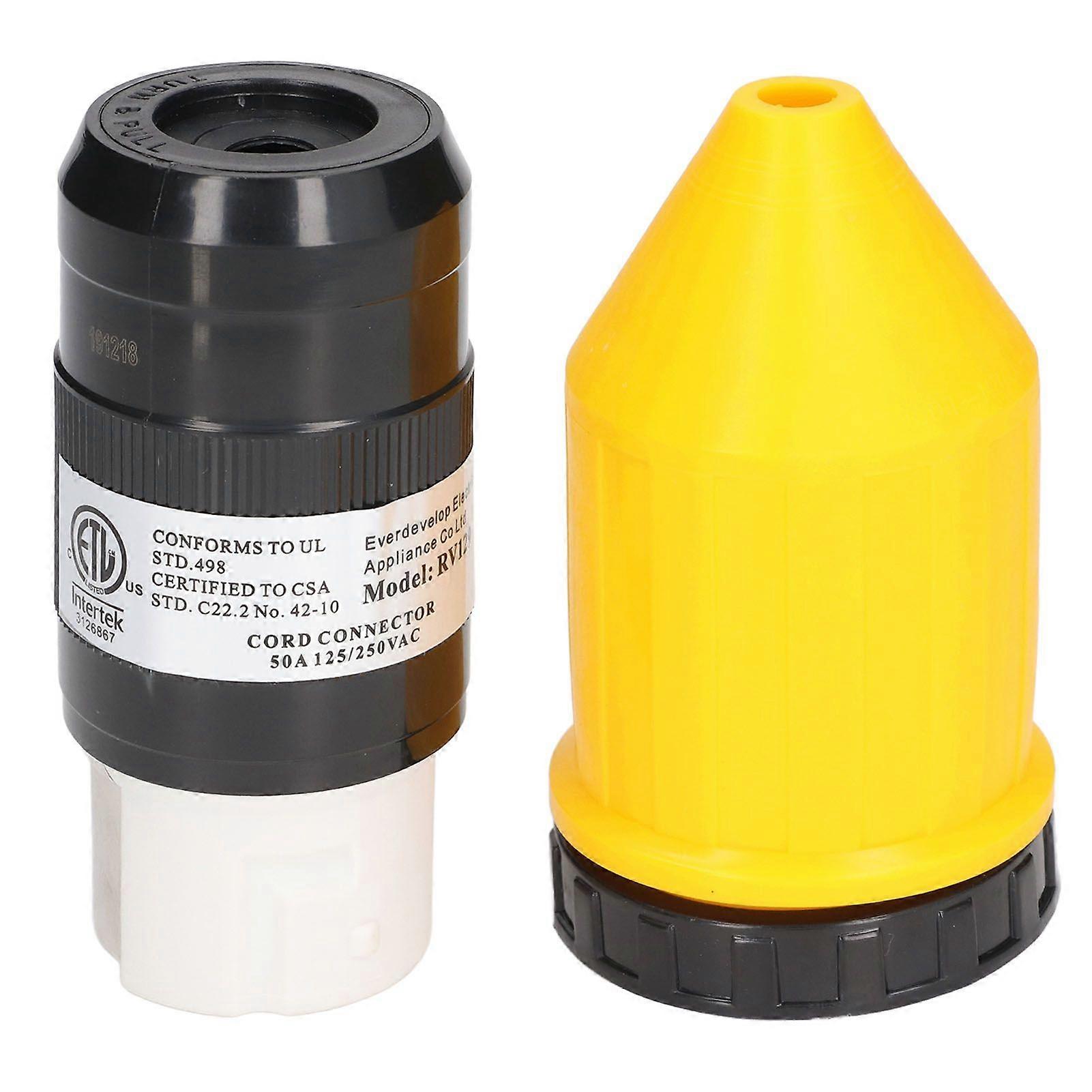 RV Power Cord Connector Cover Twist Lock Locking Plug Protector 50AMP 125 250V AC