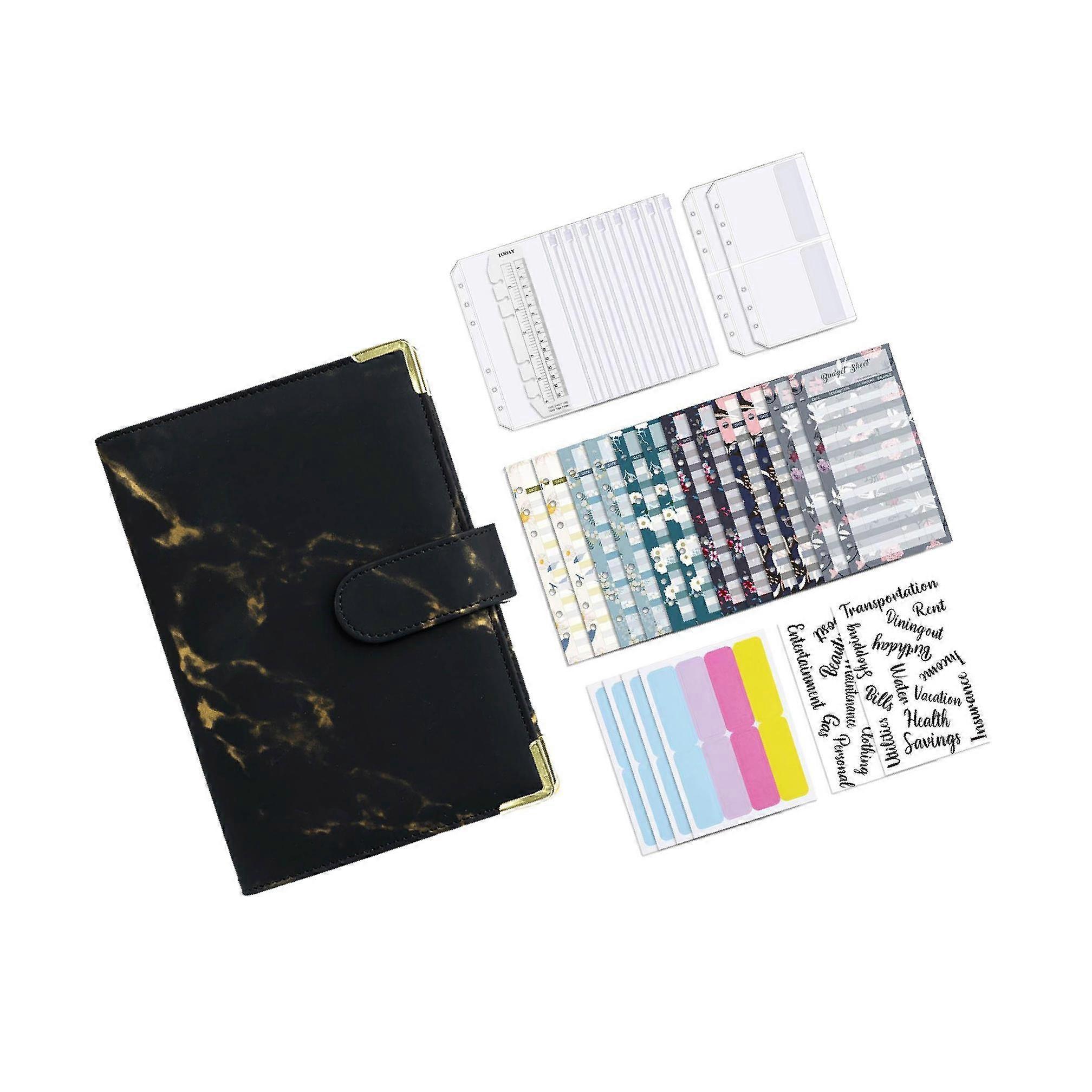 Notebook Binder with Label Stickers for Cash Bills Budgeting Expense Saving