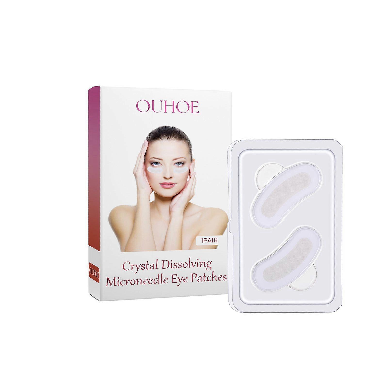 OUHOE Crystal Dissolving Microneedle Eye Patches, Desalination Smoothen Fine Lines Dry Black Rim Of The Eye Anti-Wrinkle Firming Tyra Hydrating Eye Ca