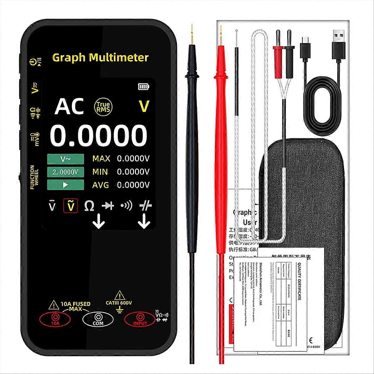 BSIDE S500 Intelligent Digital Multimeter, Voltage Waveform Recording, Temperature Testing, Current,