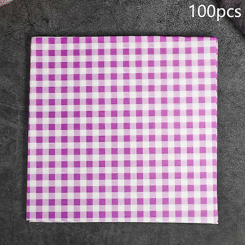 100 Pcs Paper Liners Sandwich Wrapping Paper 7 Colors Wax Paper Sheets For BBQ Picnic Festival Party Fast Food