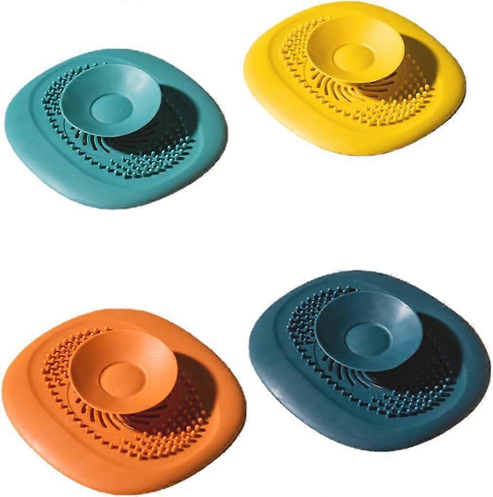 4 Pcs Silicone Drain Protector Sink Filter with Suction Cup