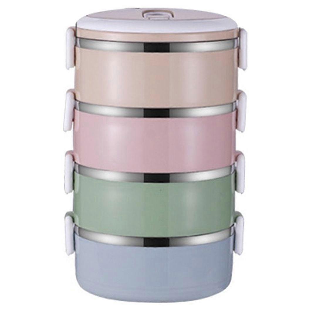 XIUH Stackable Bento Box with 14 Compartments, Leak Proof Lunch Box for Adults, Compatible with Kitchen Storage, Includes Spoon (Random Color)