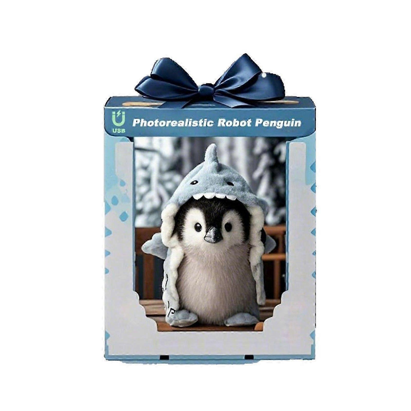 Super Realistic Plush Robot Penguin, Photorealistic Interactive Robot Penguin Doll Gifts 25-26s