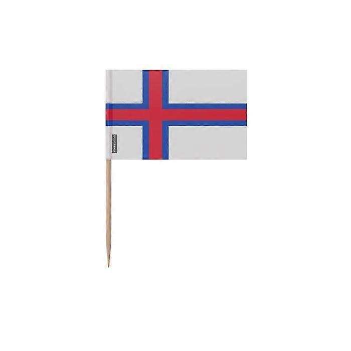 Toothpicks Faroe Islands Flag - 6.5 cm - 100 pieces - Adhesive plastic - Bamboo stick - Pixelforma
