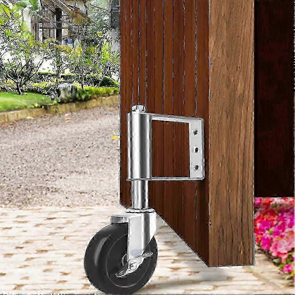 Spring Loaded Gate Casters, Aging Resistant, Rubber Gate Wheels, Heavy Duty Casters with Universal Mounting Plate for Wooden Gates