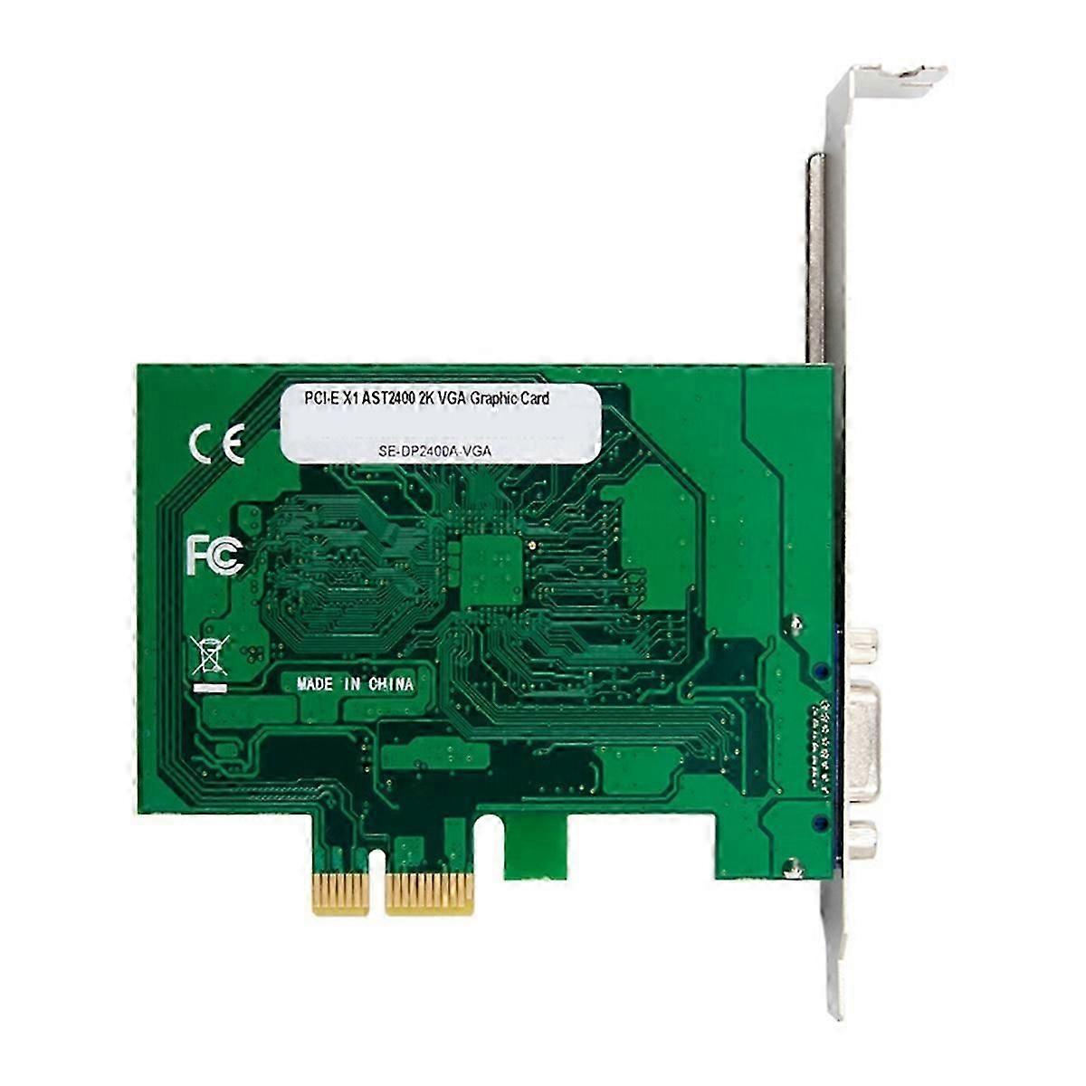 ST425 PCIe X1 AST2400 2K VGA Graphics Card 1920 X1200 32bpp@60Hz for Win10/Win 11 32/64 PCIE Expansion Card Adapter