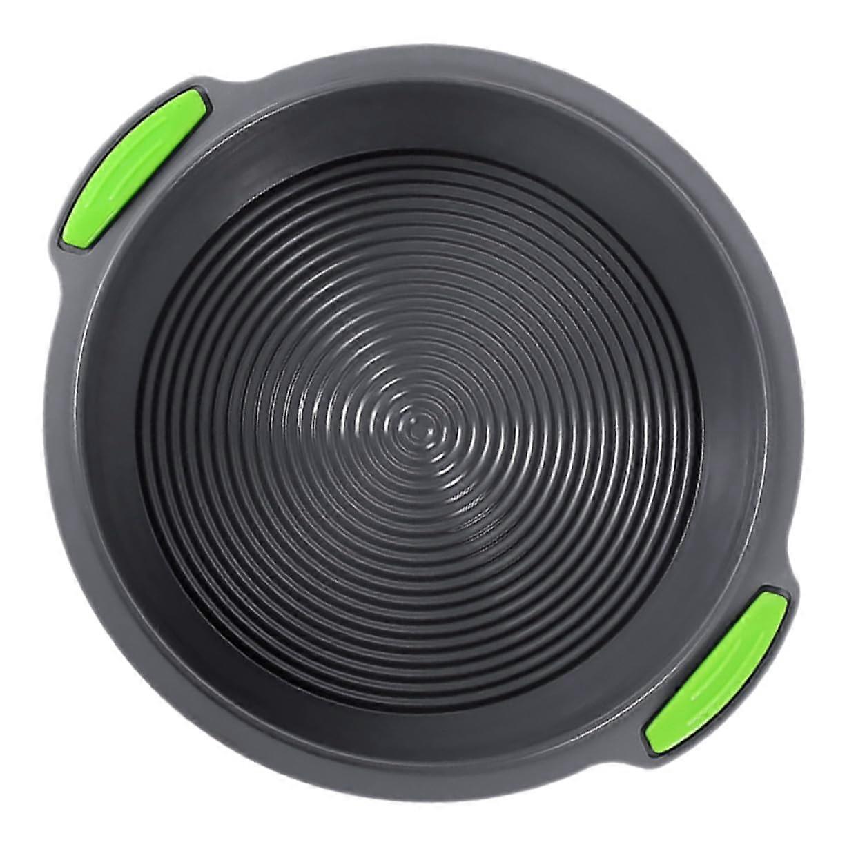 NonStick Silicone Cake Pan With Green Handle, Round Baking Mold, HeatResistant, Easy Release And Cleanup