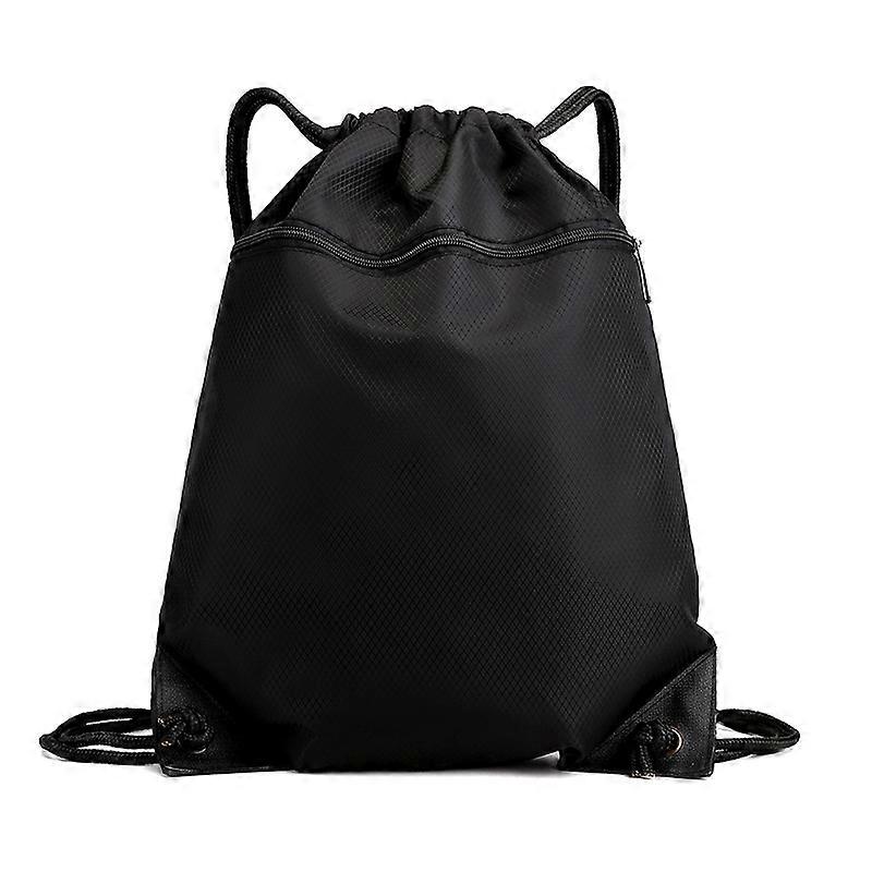 Oxford fabric drawstring backpack with drawstring and drawstring pockets, large capacity sports waterproof backpack