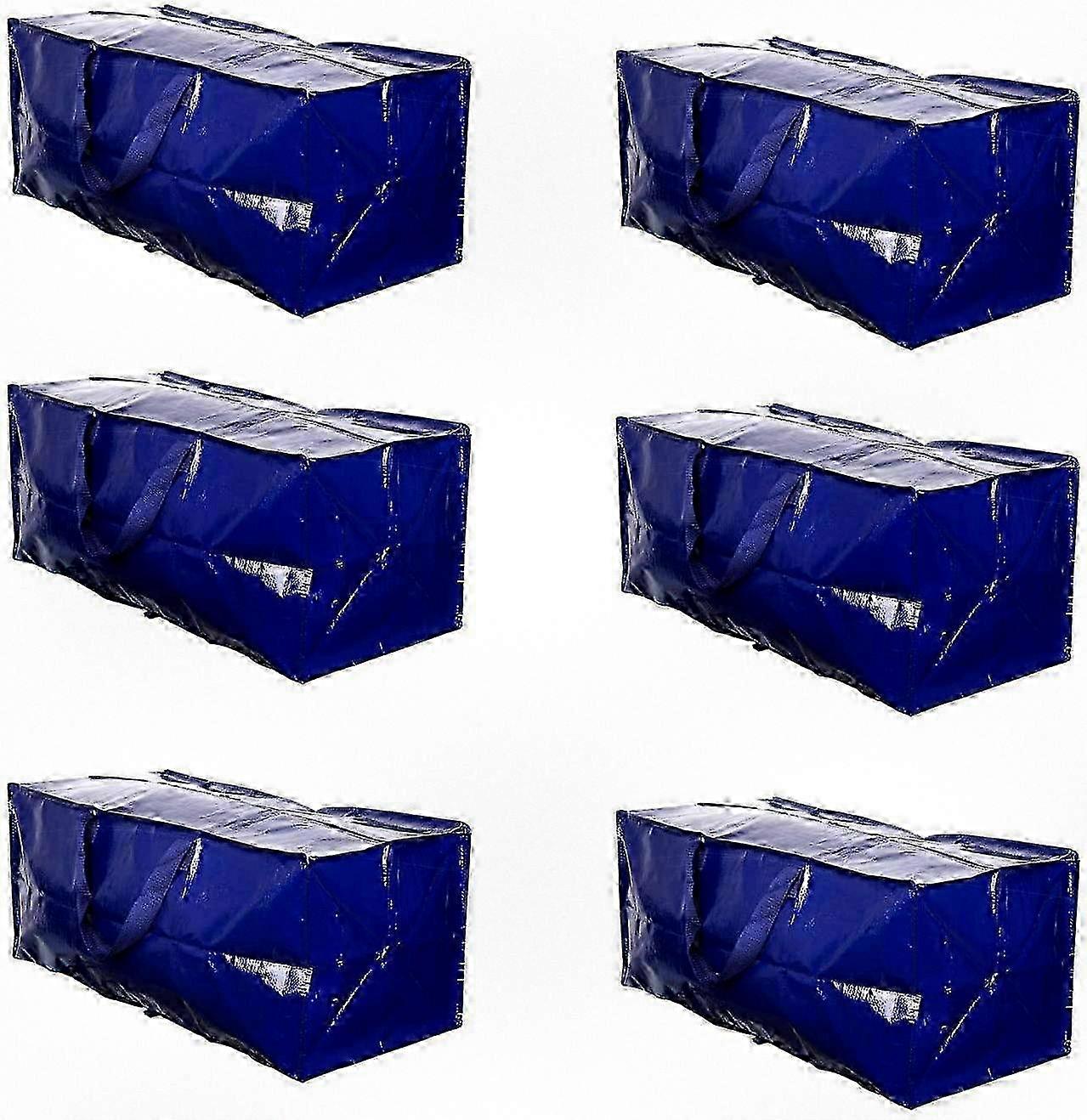 Improved Large Moving Bags with Backpack Straps - Reinforced Handles & Secure Zippers for Standard Hand Carts (Blue, 3 Pack)