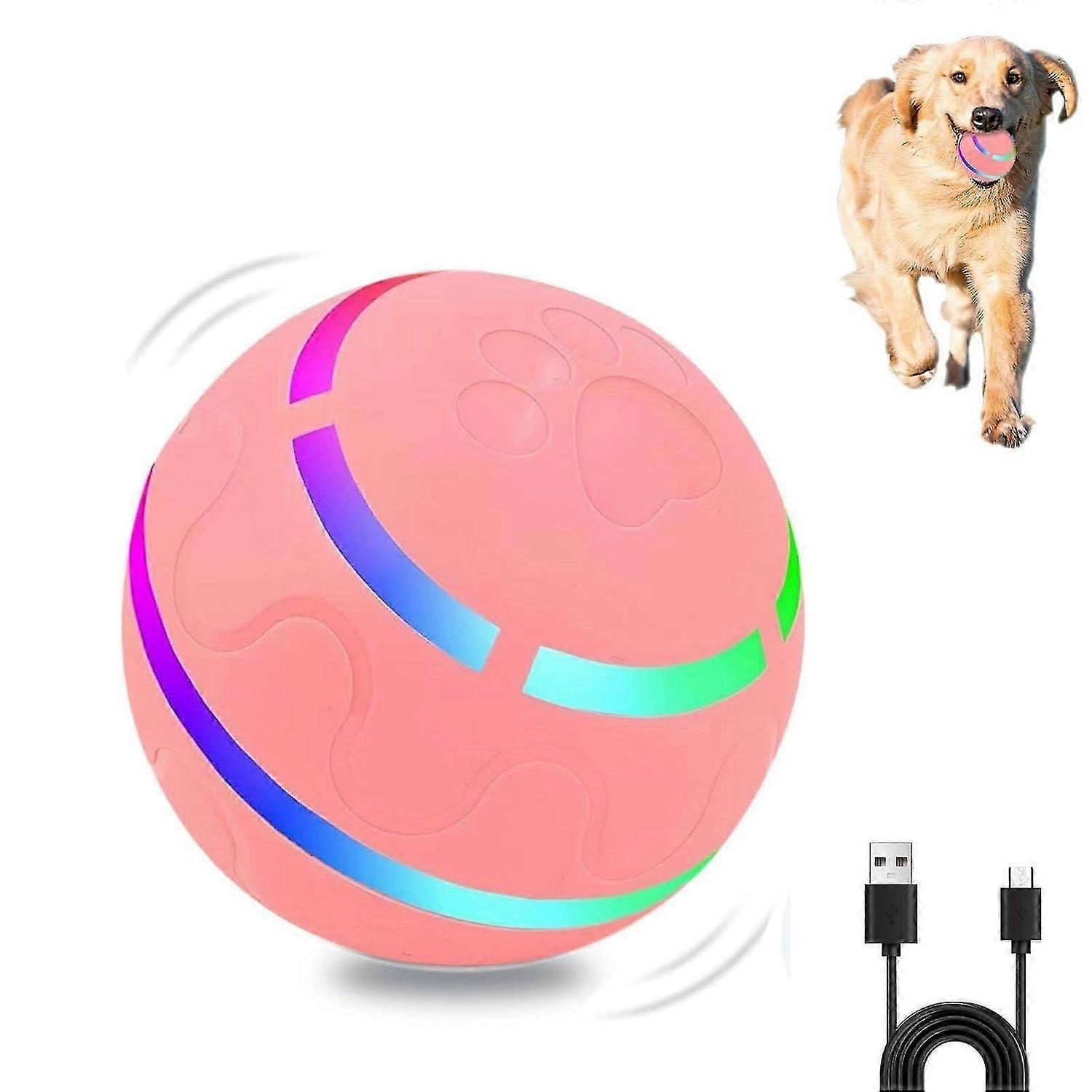 Smart Interactive Dog Ball Toy, Rolling & Bouncing Ball with Light, USB Rechargeable, Automatic Roll