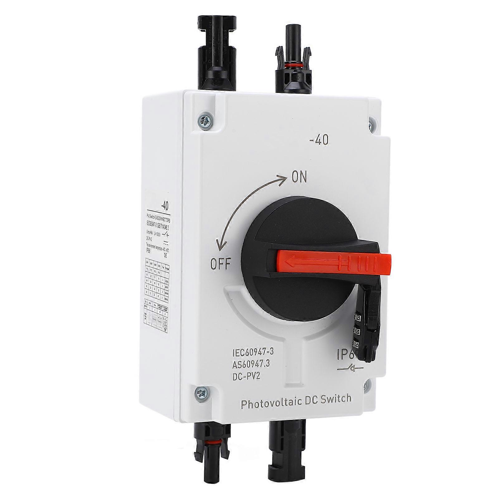 PV Solar Disconnect Switch 32A 4P IP66 Waterproof Photovoltaic Isolator Solar Switch with Password Lock DC1200V