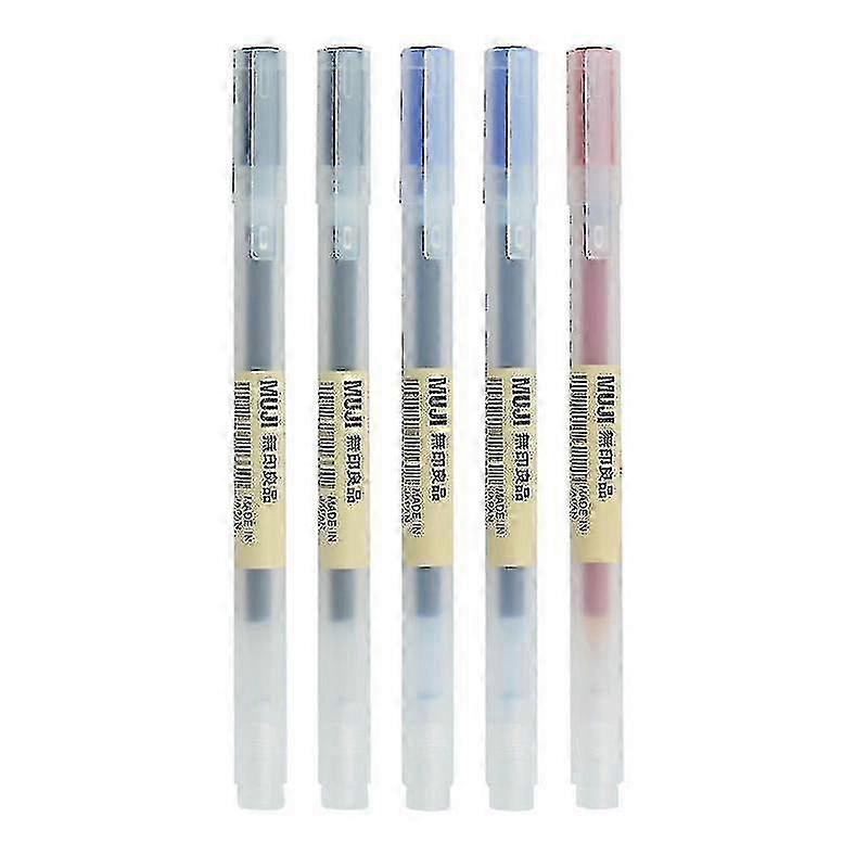 5pcs/set Kawaii Mujis ג'ל עט שחור/אדום/כחול 0.38 מ"מ 0.5 מ"מ דיו יפן עט צבעוני משרד בית הספר עט כדורי נייר מכתבים - Mxbc