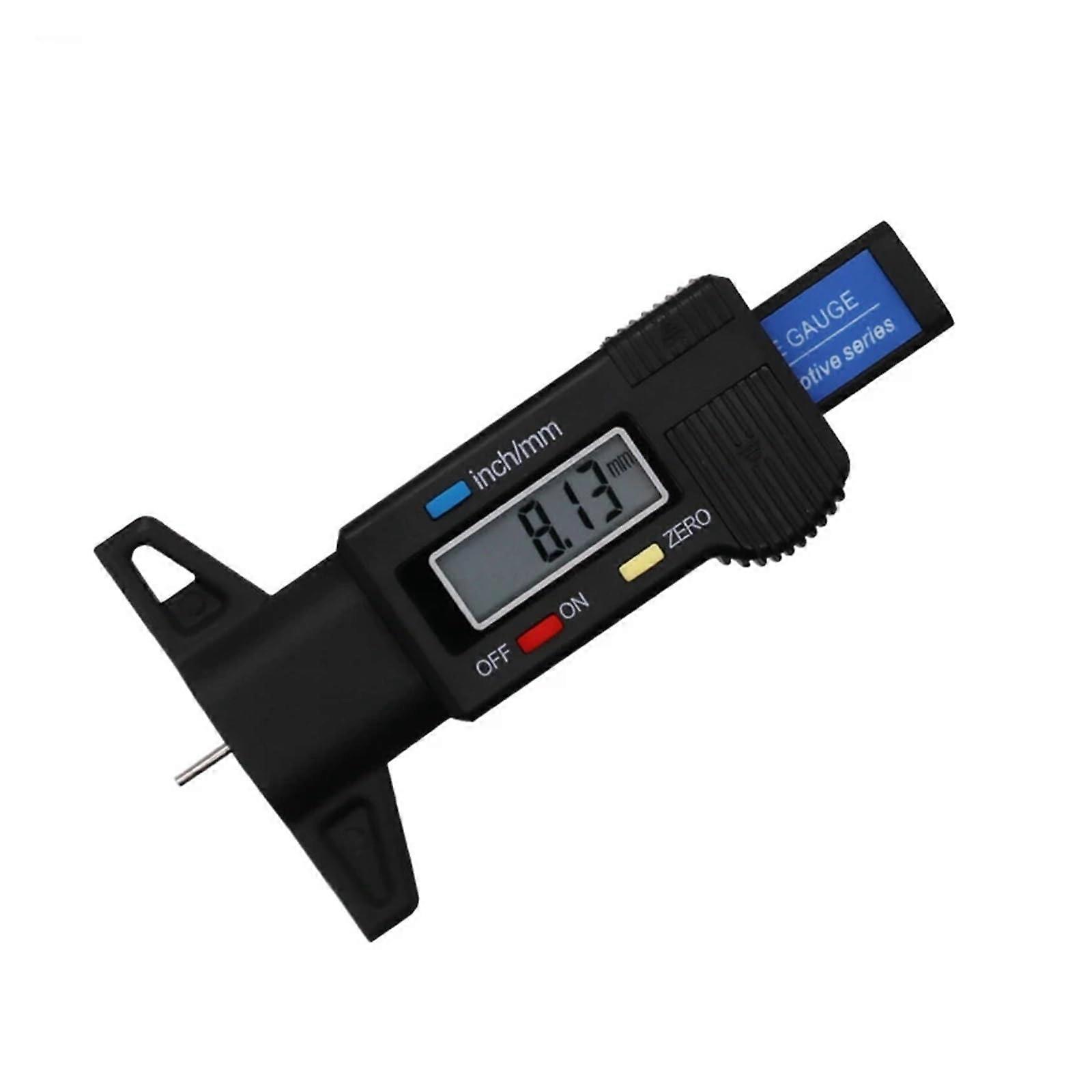 Tyre Depth Gauge Digital Depth Gauge Caliper 025mm LCD Tread Depth Gauge for Car Tire Black