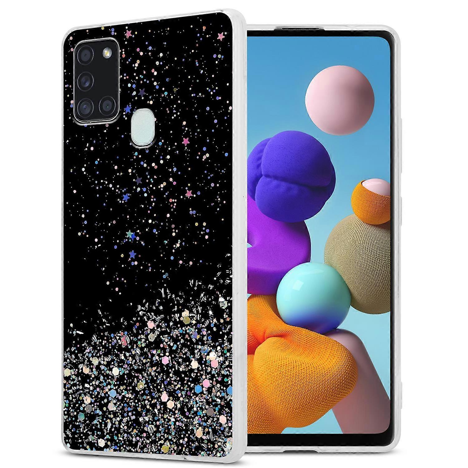 Samsung Galaxy A21s Προστατευτική Θήκη TPU - Διάφανη με Glitter