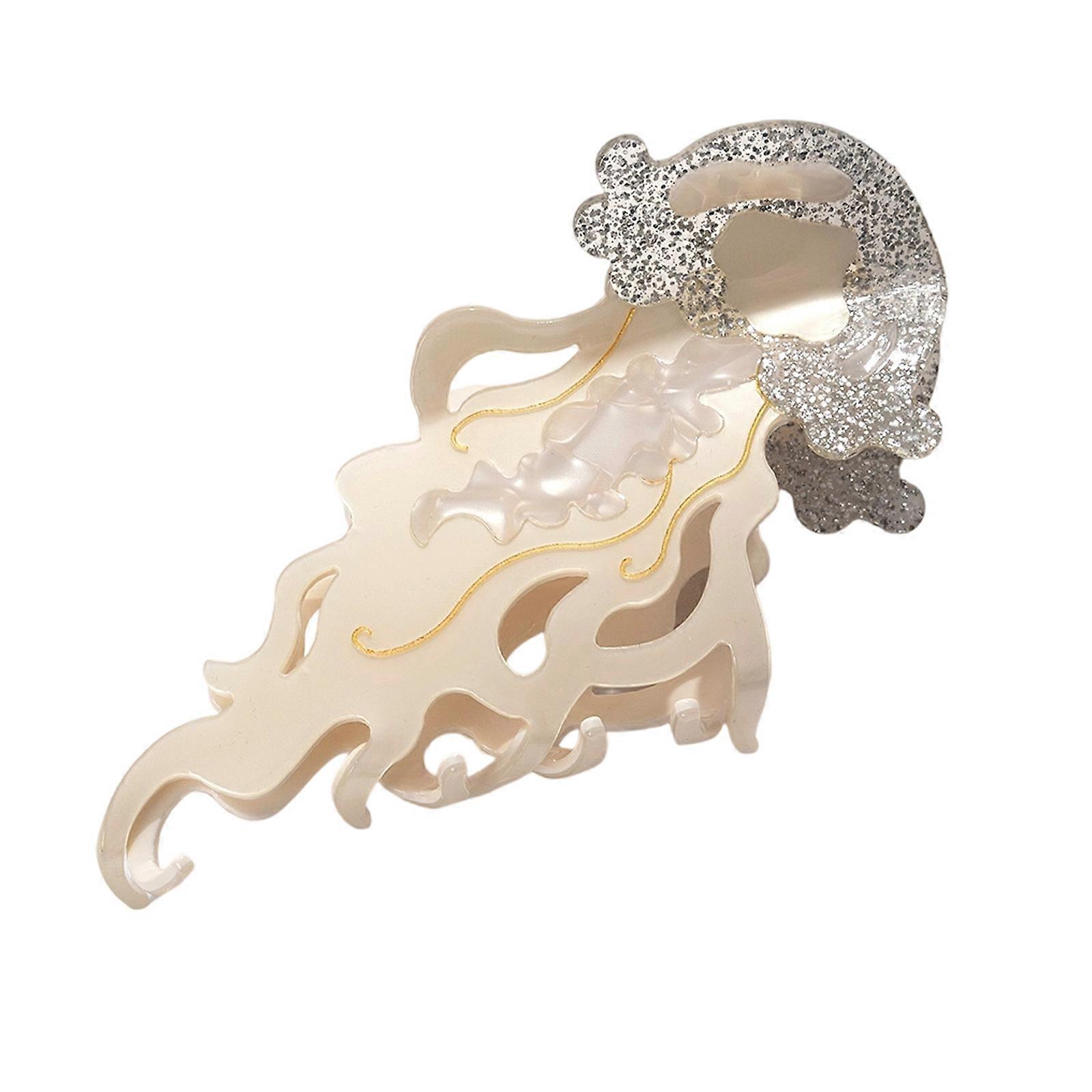 Acetate Hair Claw Clip With Ocean Creature Patterns Smooth Teeth Hairpin For Long Hair Management Multiple Color Option Multicolor