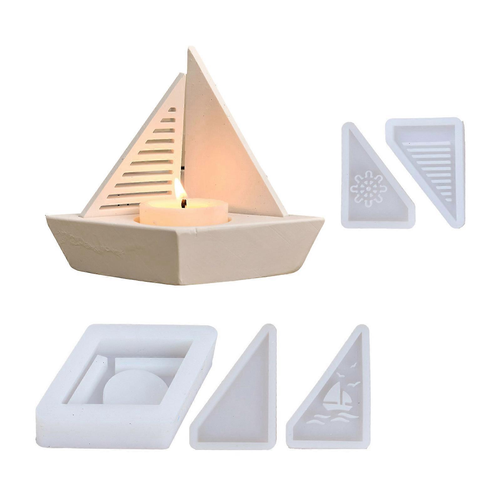 1 Set Silicone Mold Collection For Crafting Sail Shape Candle Holders Candle Stand Mould Perfect For DIY Creation Multicolor