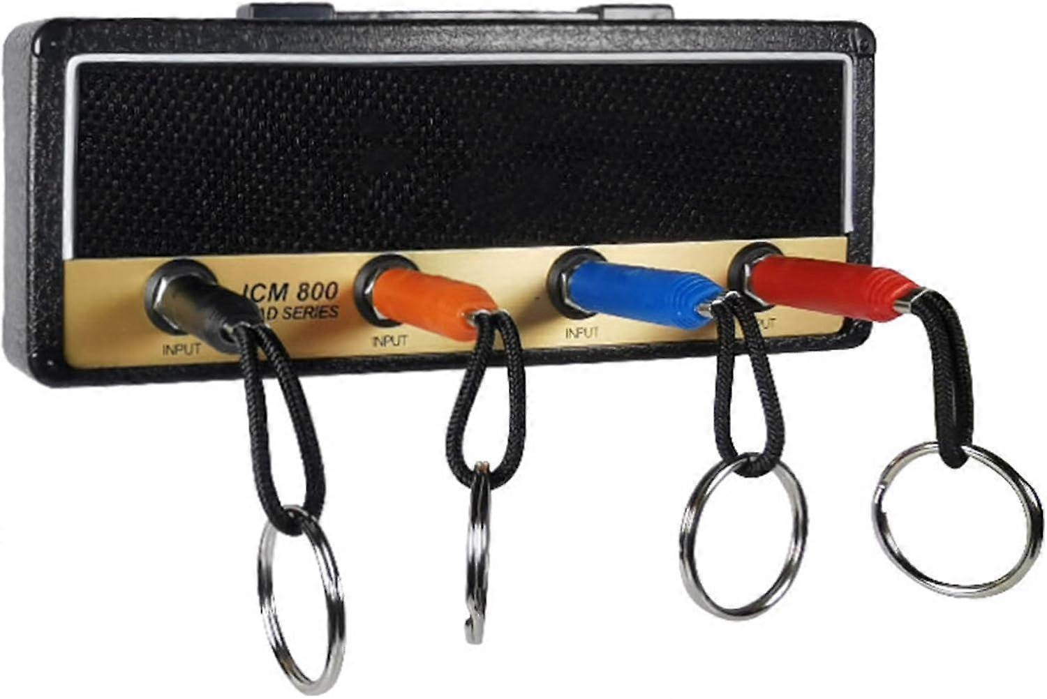 4 Pack Guitar Plug Keychain Wall Mounted Key Holder for JCM800 Amp Home Studio Entryway