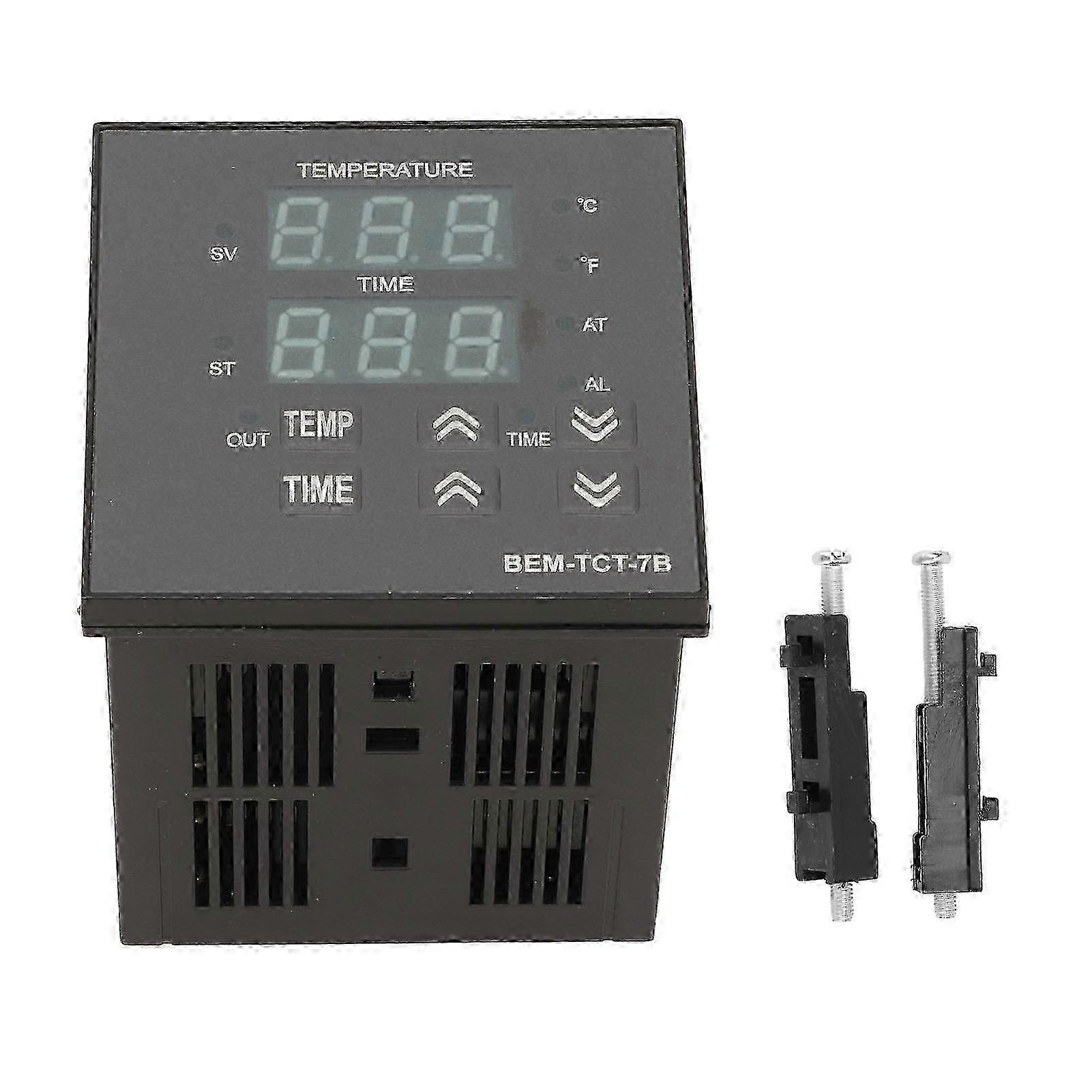 Thermostat Time Digital Display K Type Input Temperature Controller for Heat Press Machine 100?240V