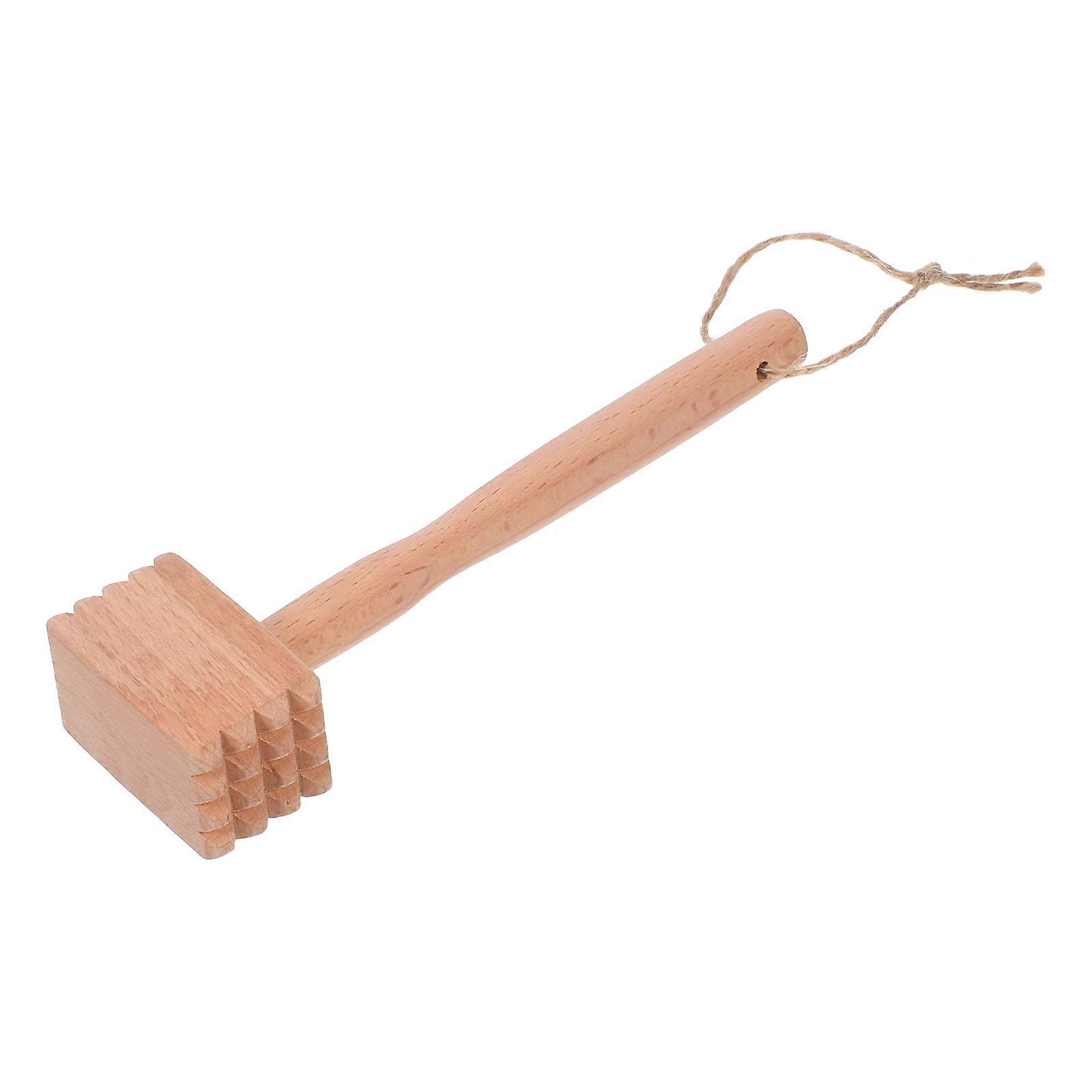 Kitchen Meat Tenderizer Tool Manual Dual-Sided Wood Hammer