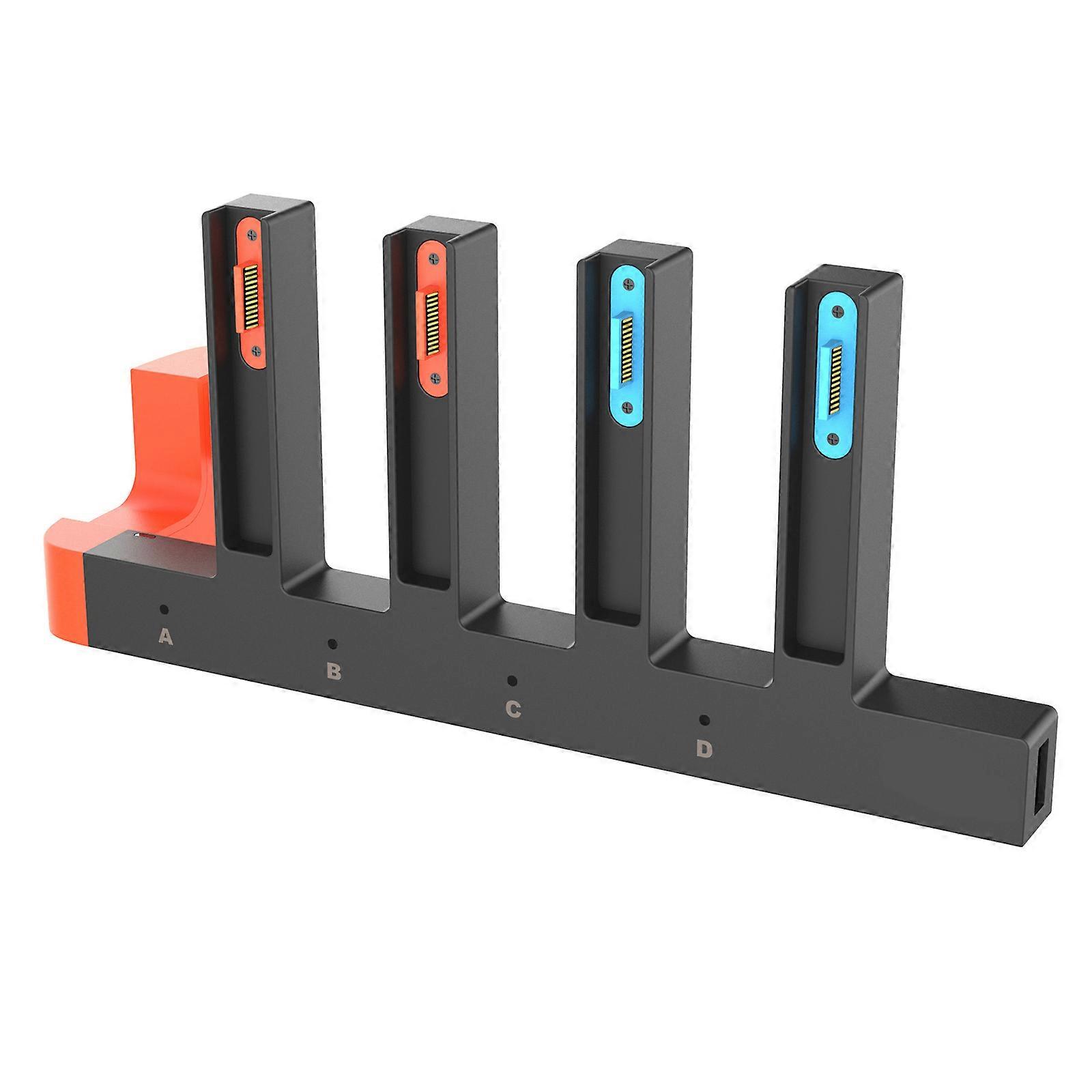 4 in 1 Magnetic Charging Dock with LED Indicators & Safety Defense 4 Controller Charges Dock ABS for NS2 Consoles 2 Multicolor