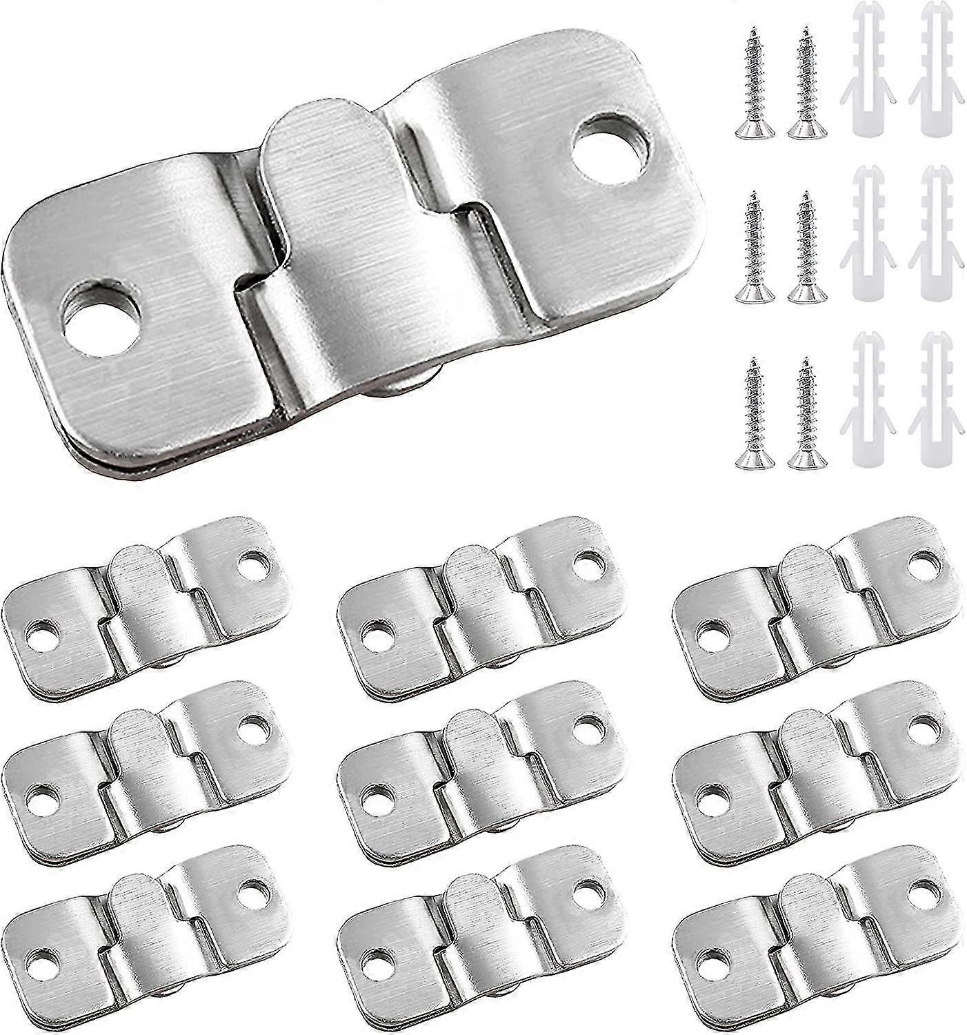 10 Pairs Flush Concealed Mount Brackets Interlocking Picture Hanger Hooks Heavy