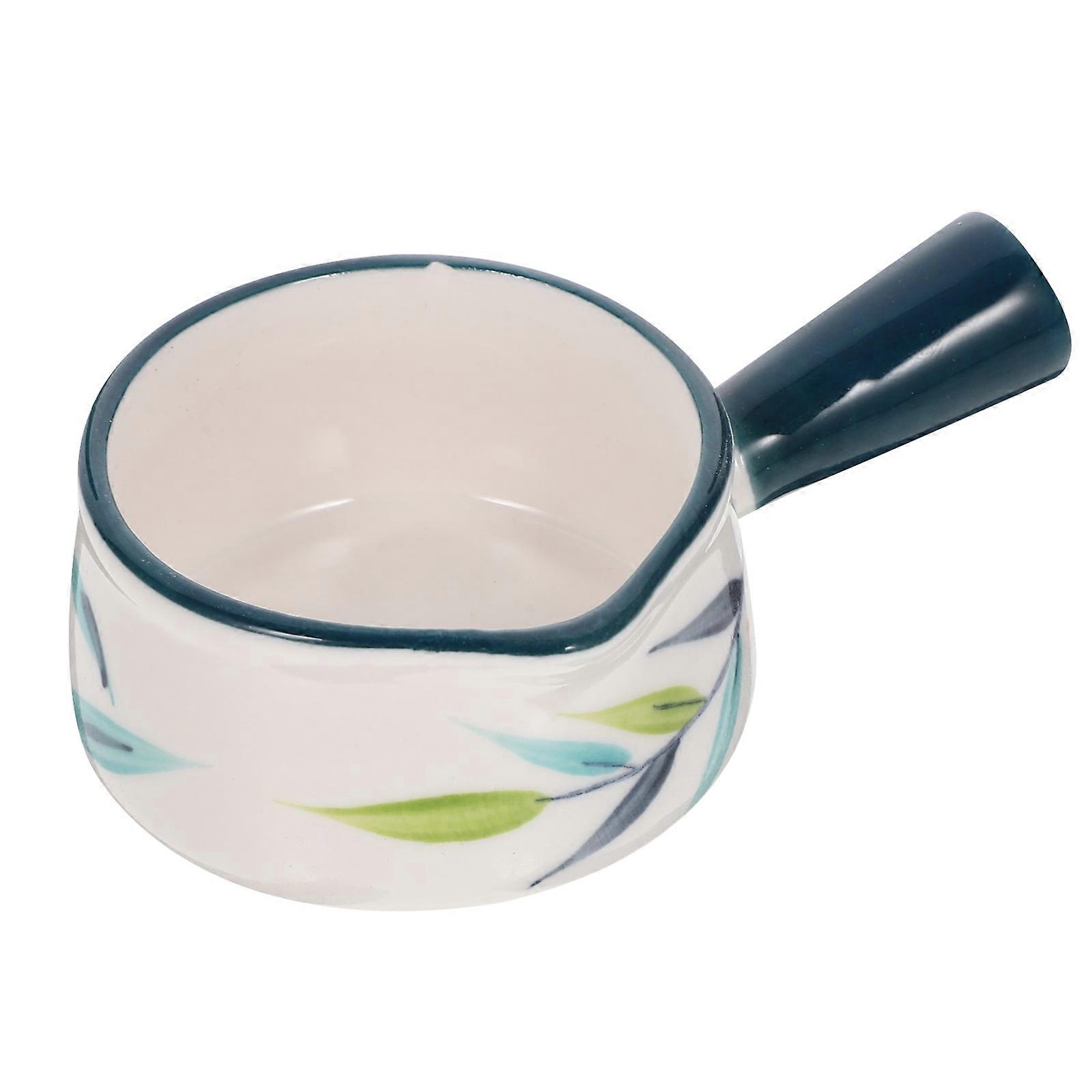 Eease Ceramic Nonstick Small Saucepan with Handle for Heating and Cooking 9.5x6cm